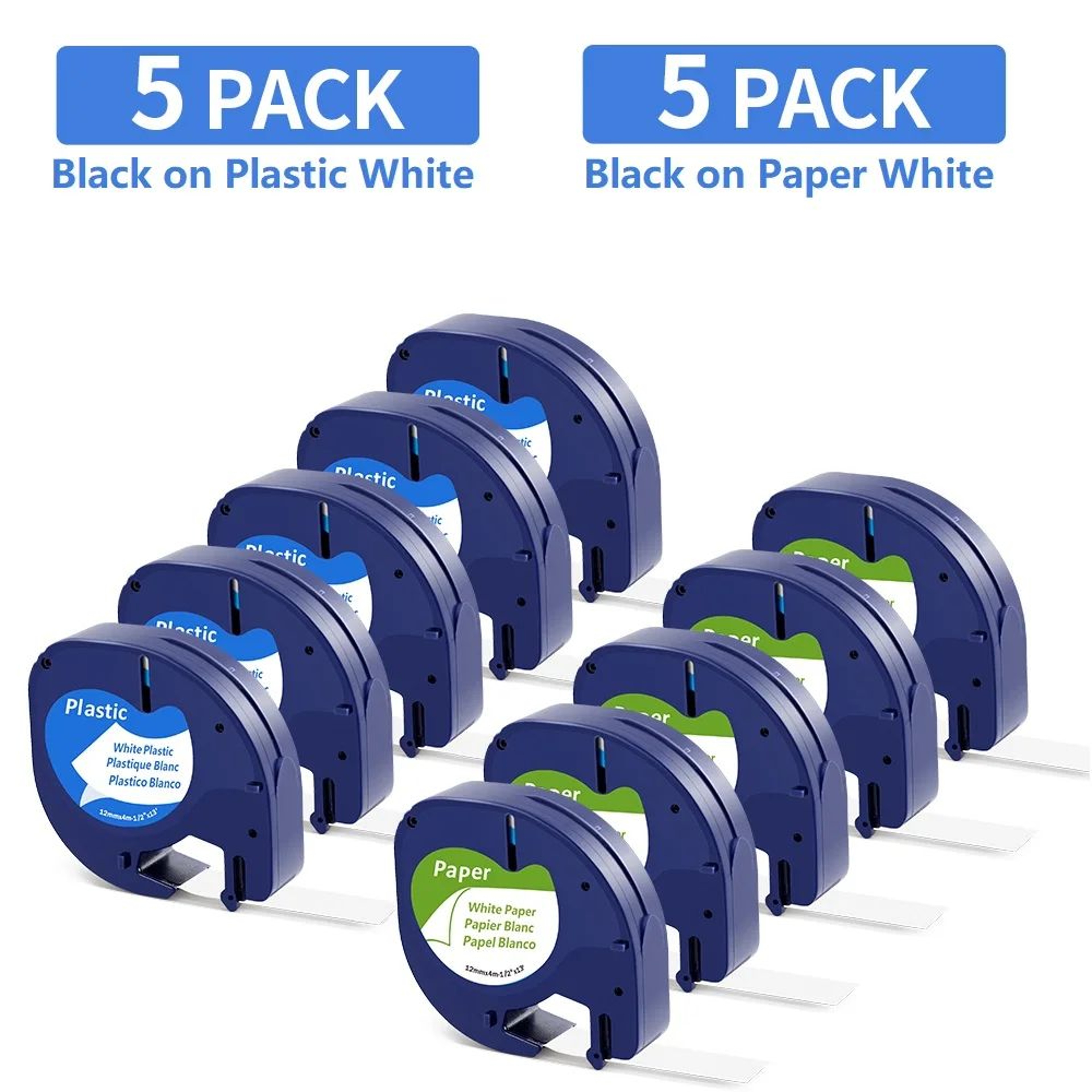 Compatible Dymo LetraTag 12mm Clear Label Tape Refills 5 Pack Or 10 Pack 14