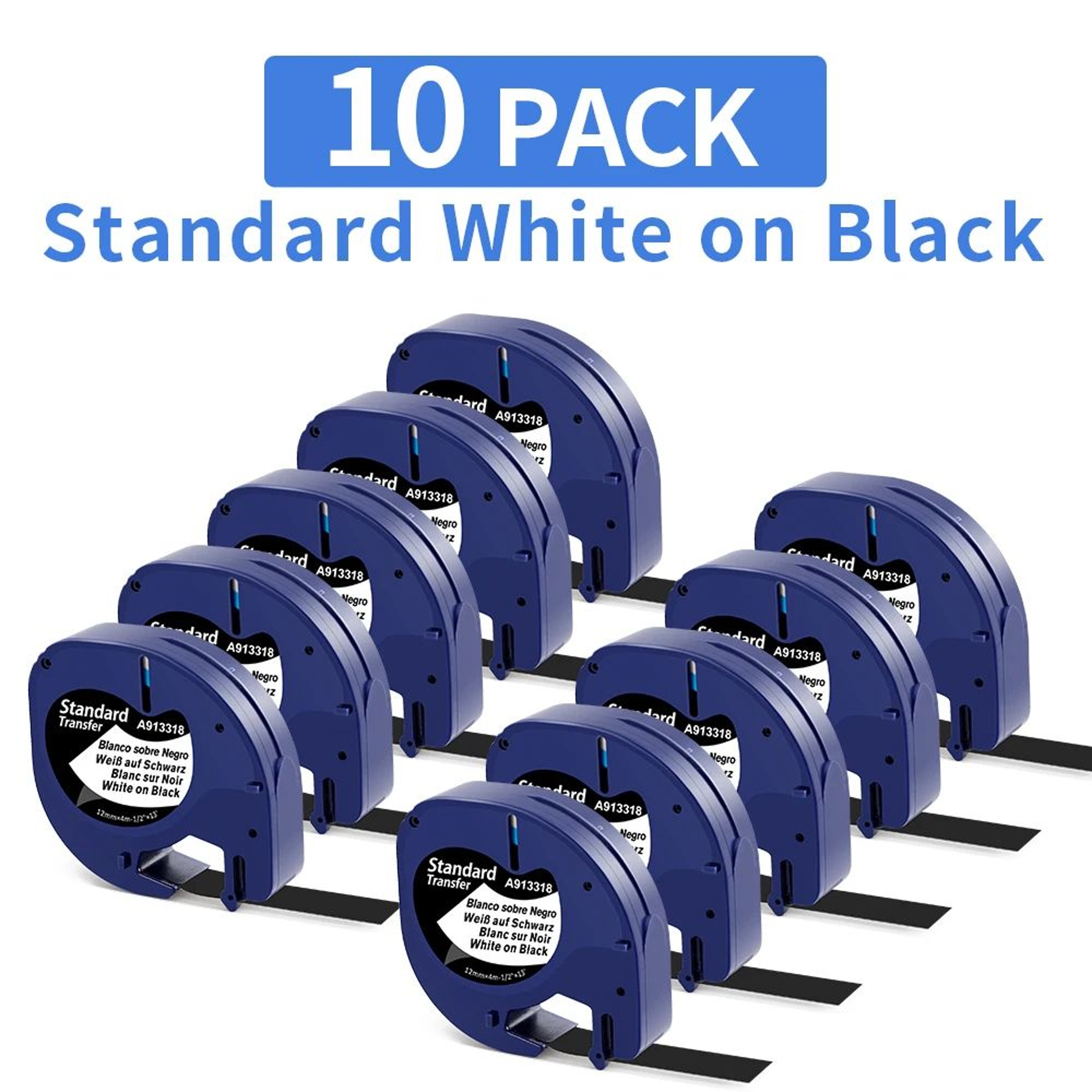 Compatible Dymo LetraTag 12mm Clear Label Tape Refills 5 Pack Or 10 Pack 13