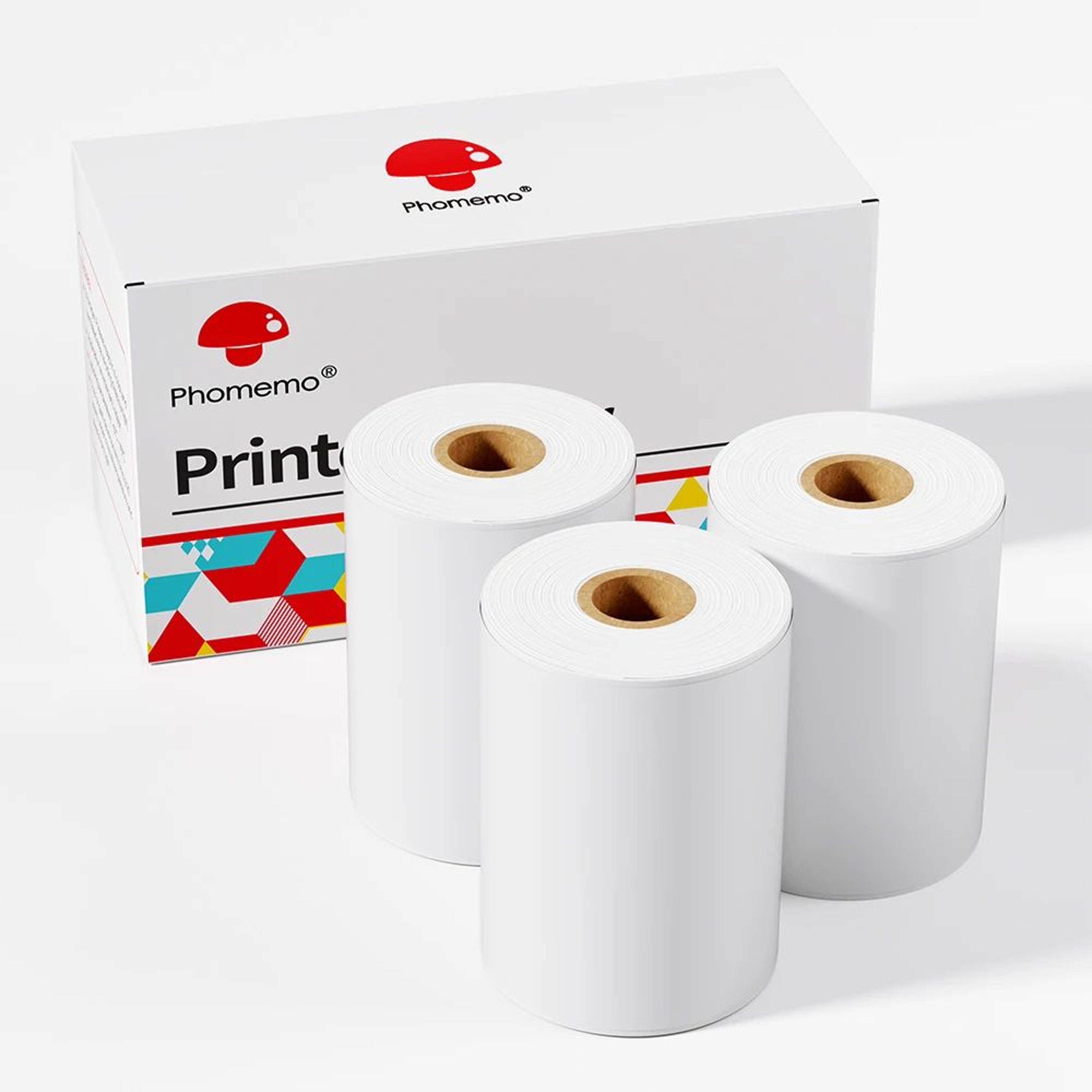 Phomemo T02 SelfAdhesive Thermal Paper 50mm White Sticker Printer Rolls  3 Pack 0