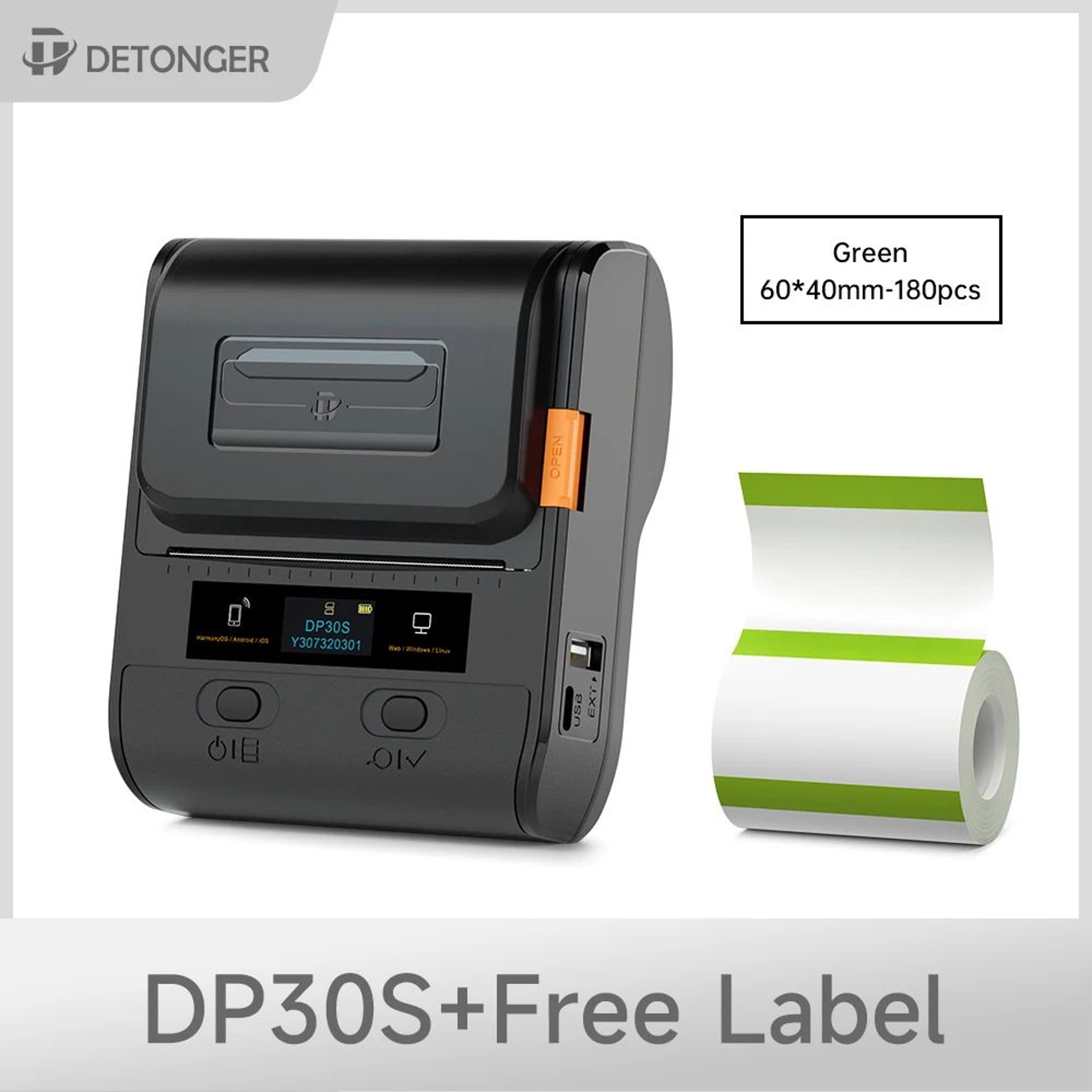 Detonger DP30S Portable Wireless Thermal Label Printer 2075mm 0