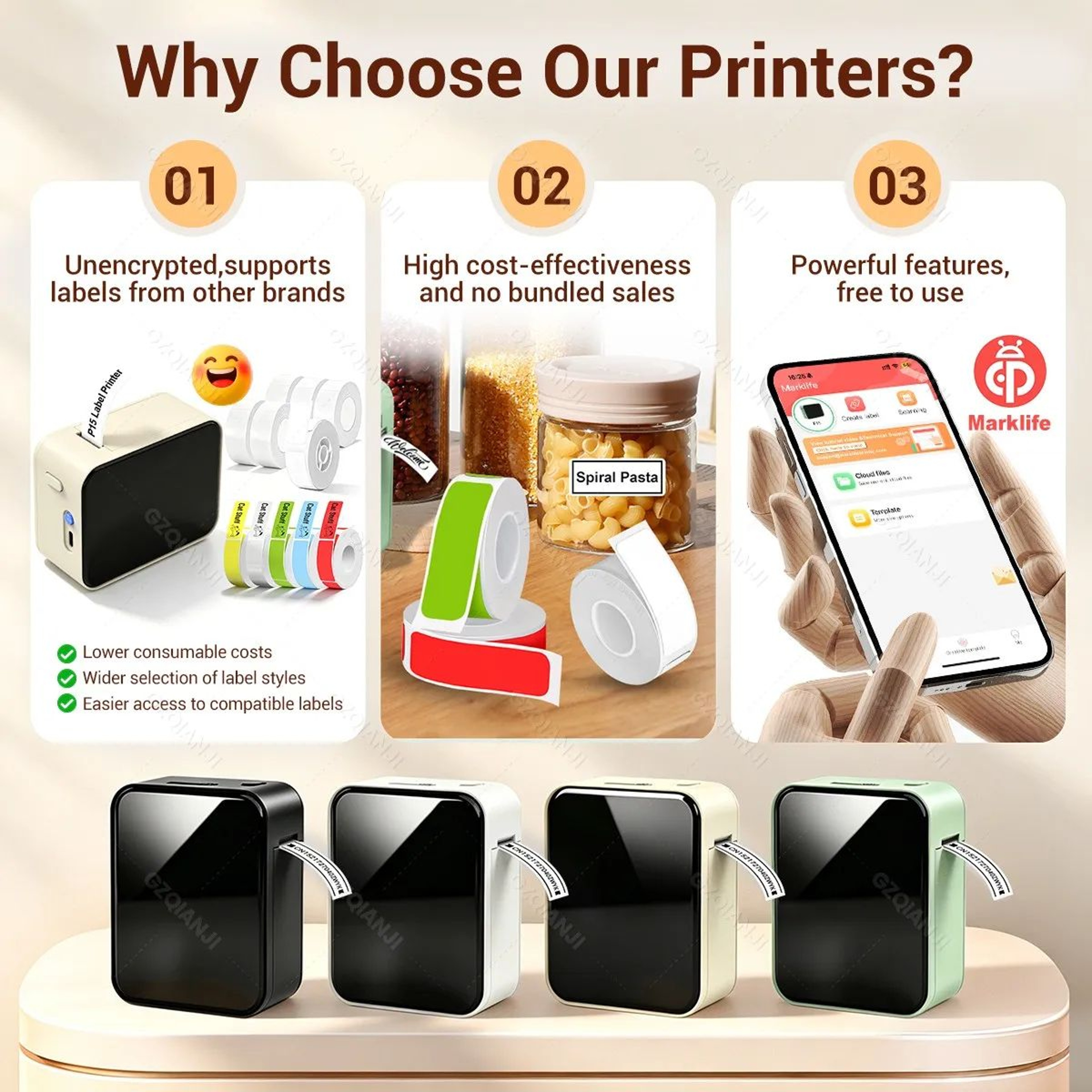 P15 Portable Bluetooth Thermal Label Printer For Home And Office Organization 2