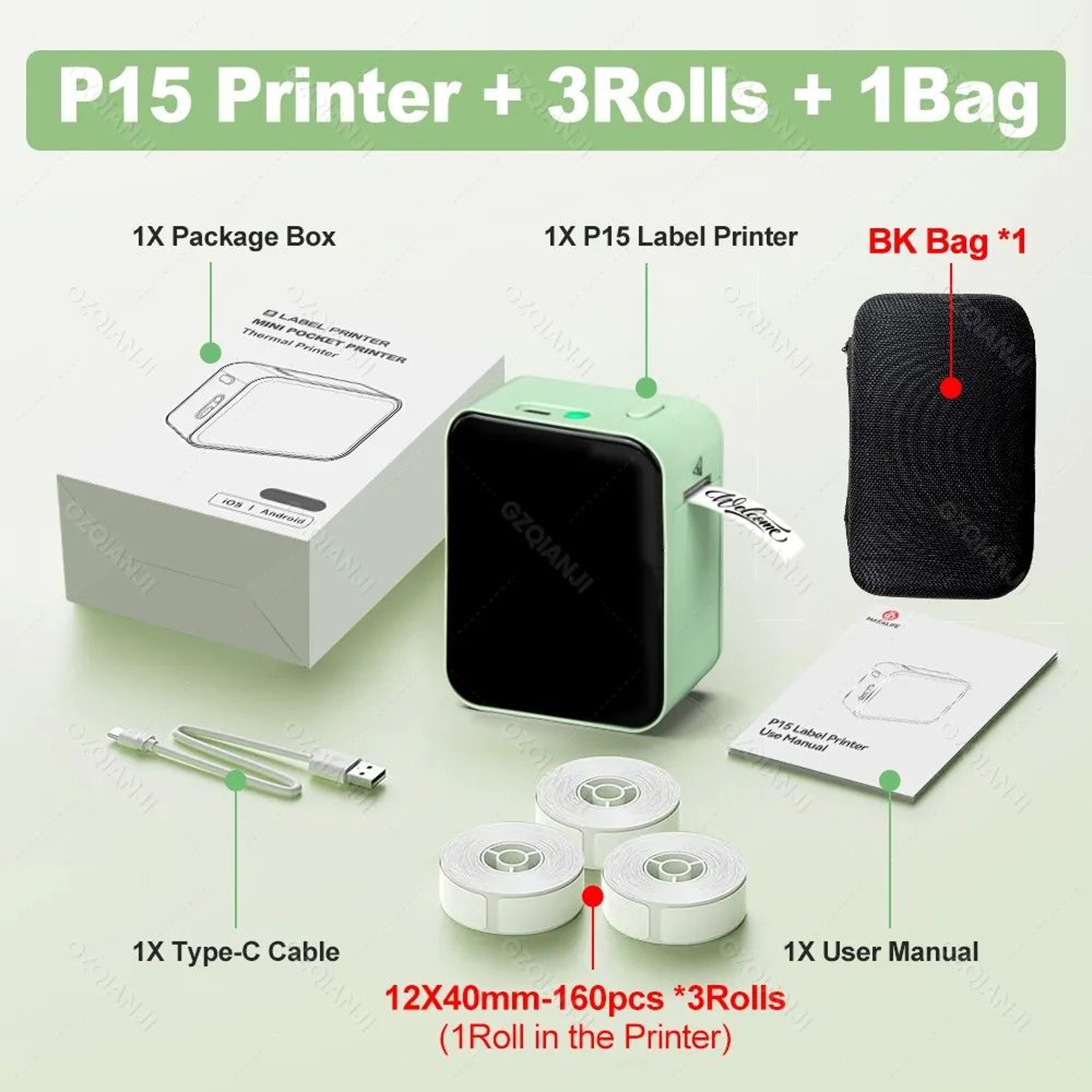 P15 Portable Bluetooth Thermal Label Printer For Home And Office Organization 8