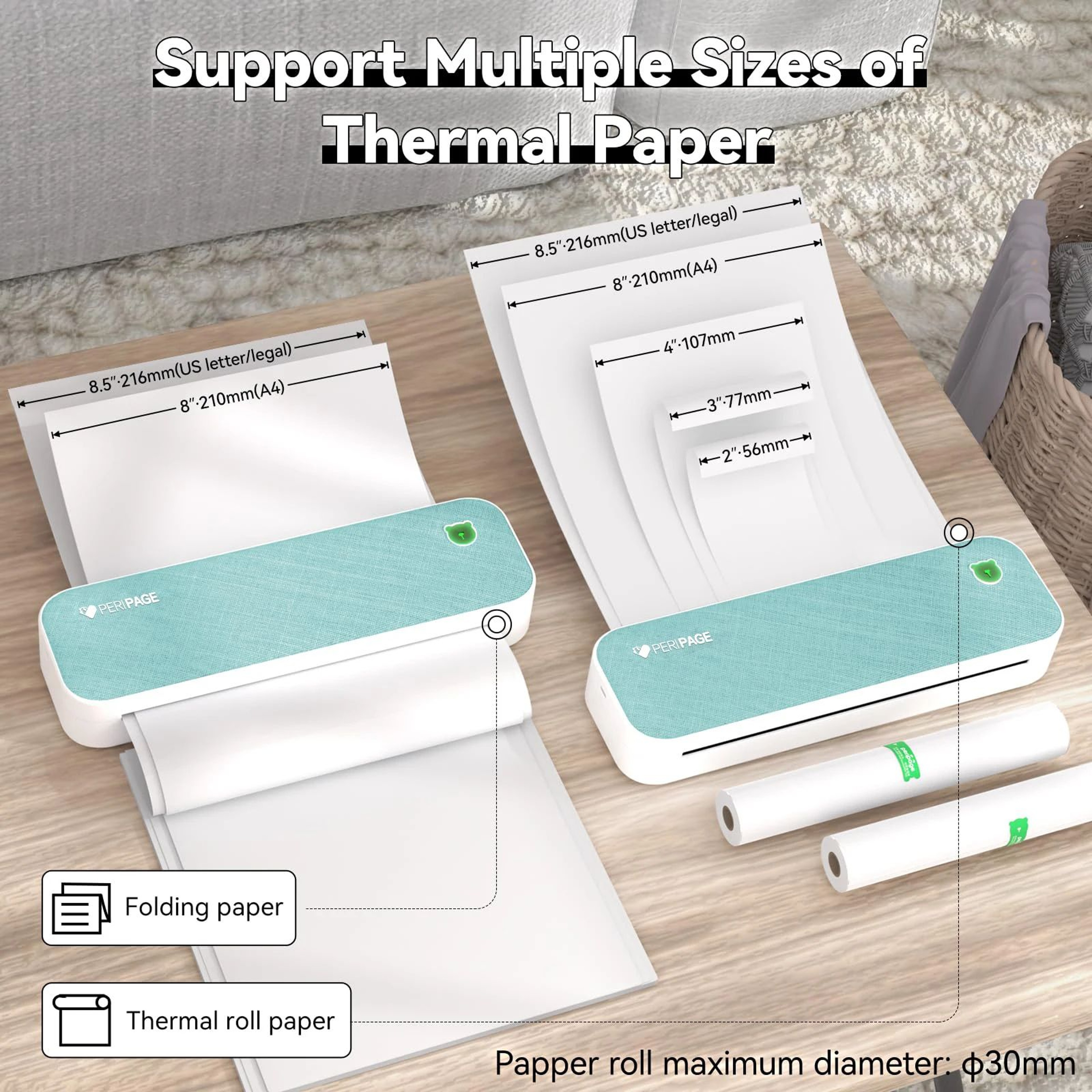 Peripage A40 Wireless Portable A4 Thermal Printer 304 DPI For Travel And Office 4