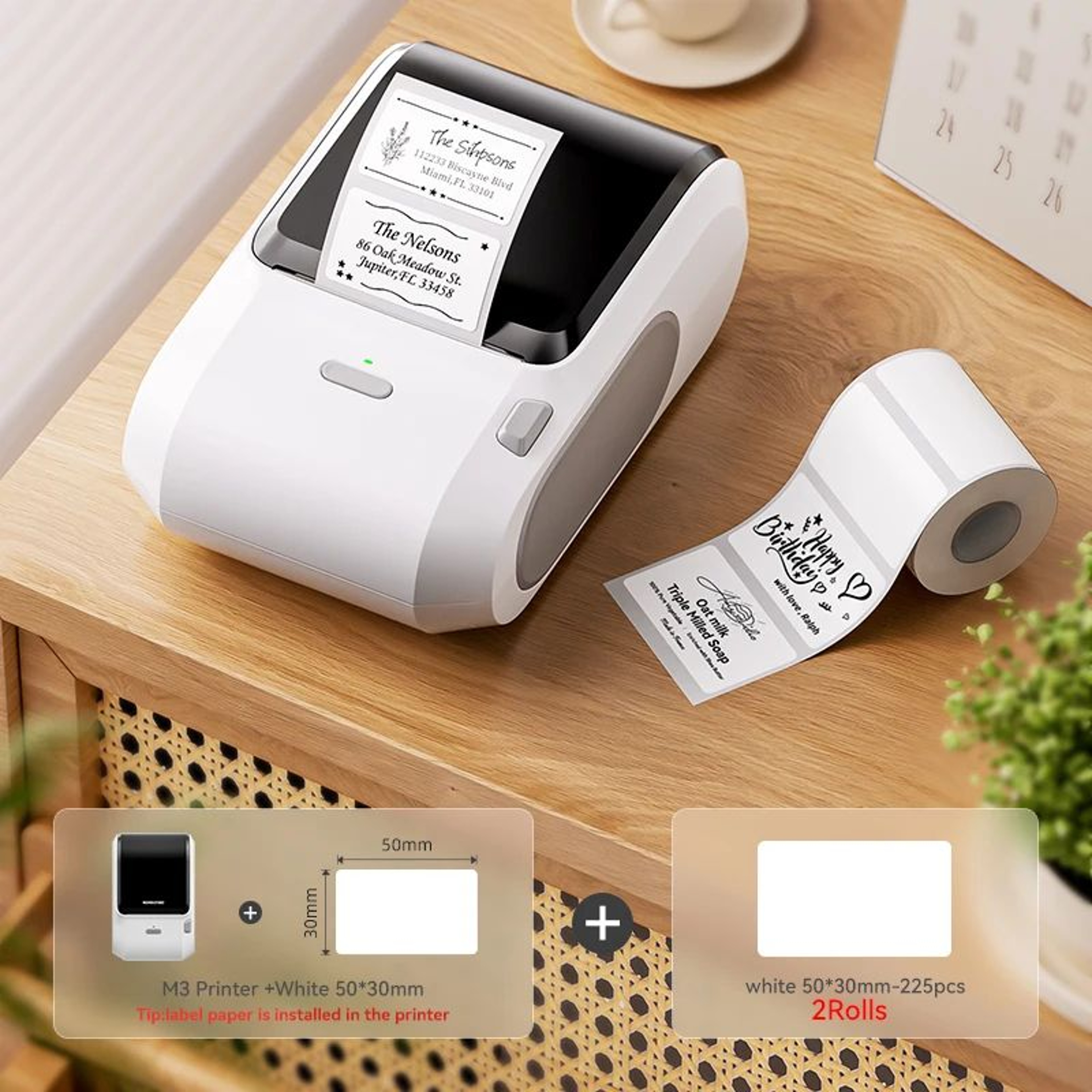 M3 300 DPI Wireless Thermal Transfer Label Printer For Home And Office 5
