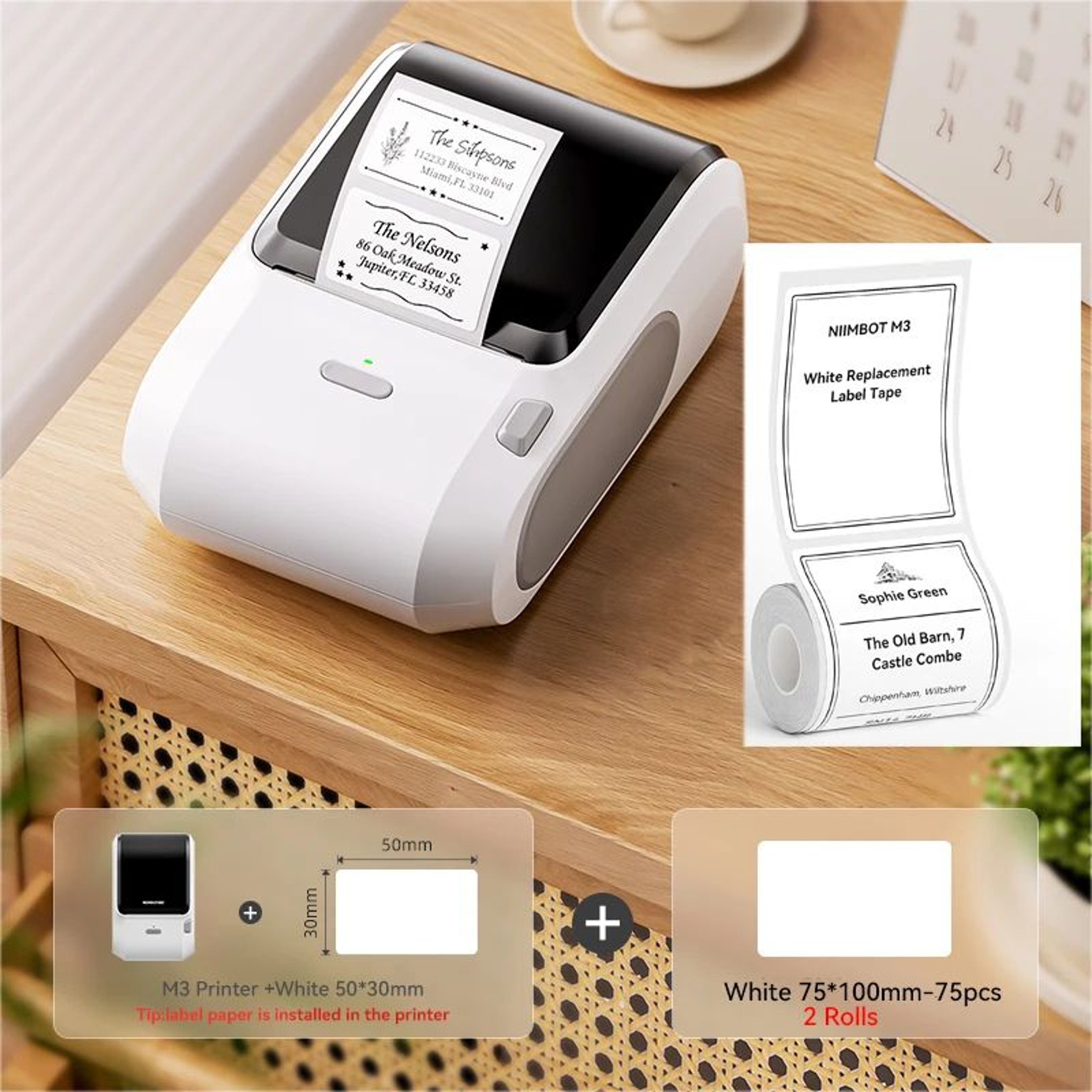 M3 300 DPI Wireless Thermal Transfer Label Printer For Home And Office 7