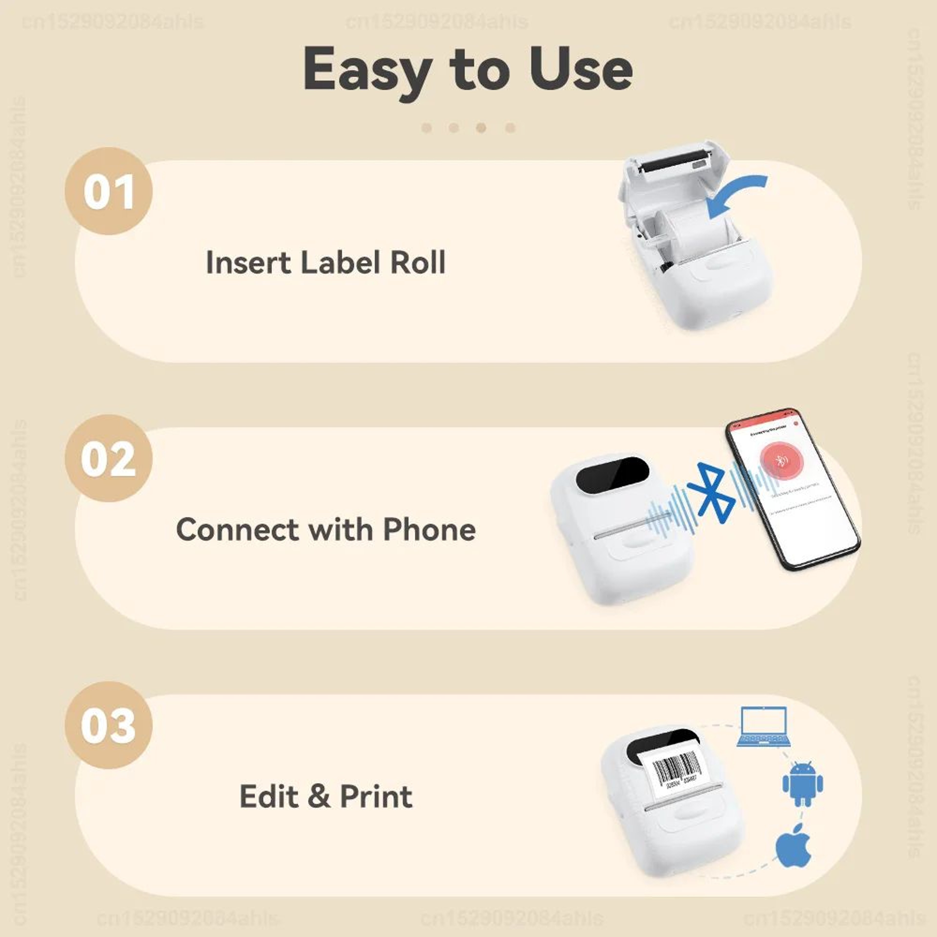 P50 Mini Portable Bluetooth Thermal Label Printer With SelfAdhesive Sticker Printing 2