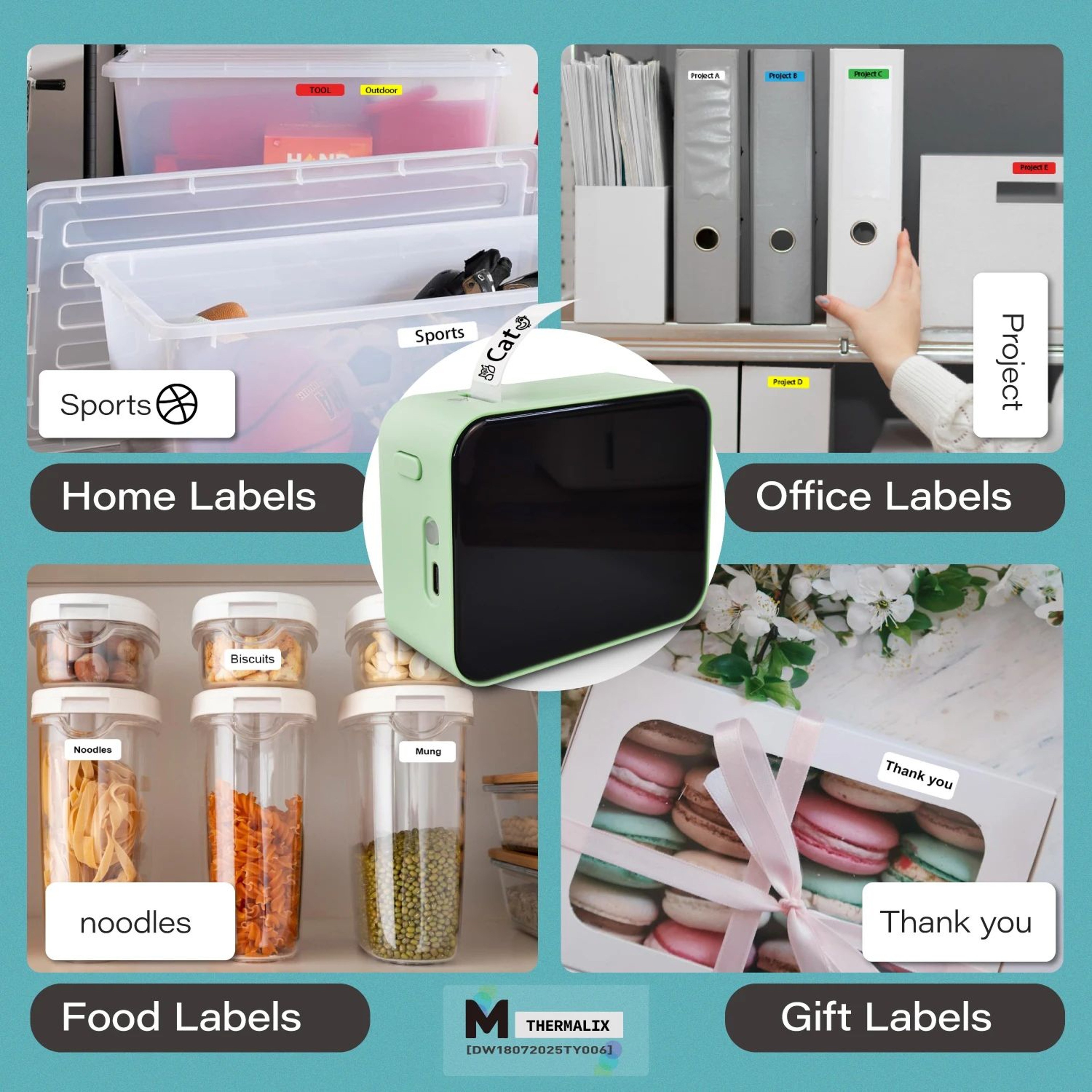 Mini Wireless Bluetooth Thermal Label Printer 203 DPI For Home Office And Small Business 1