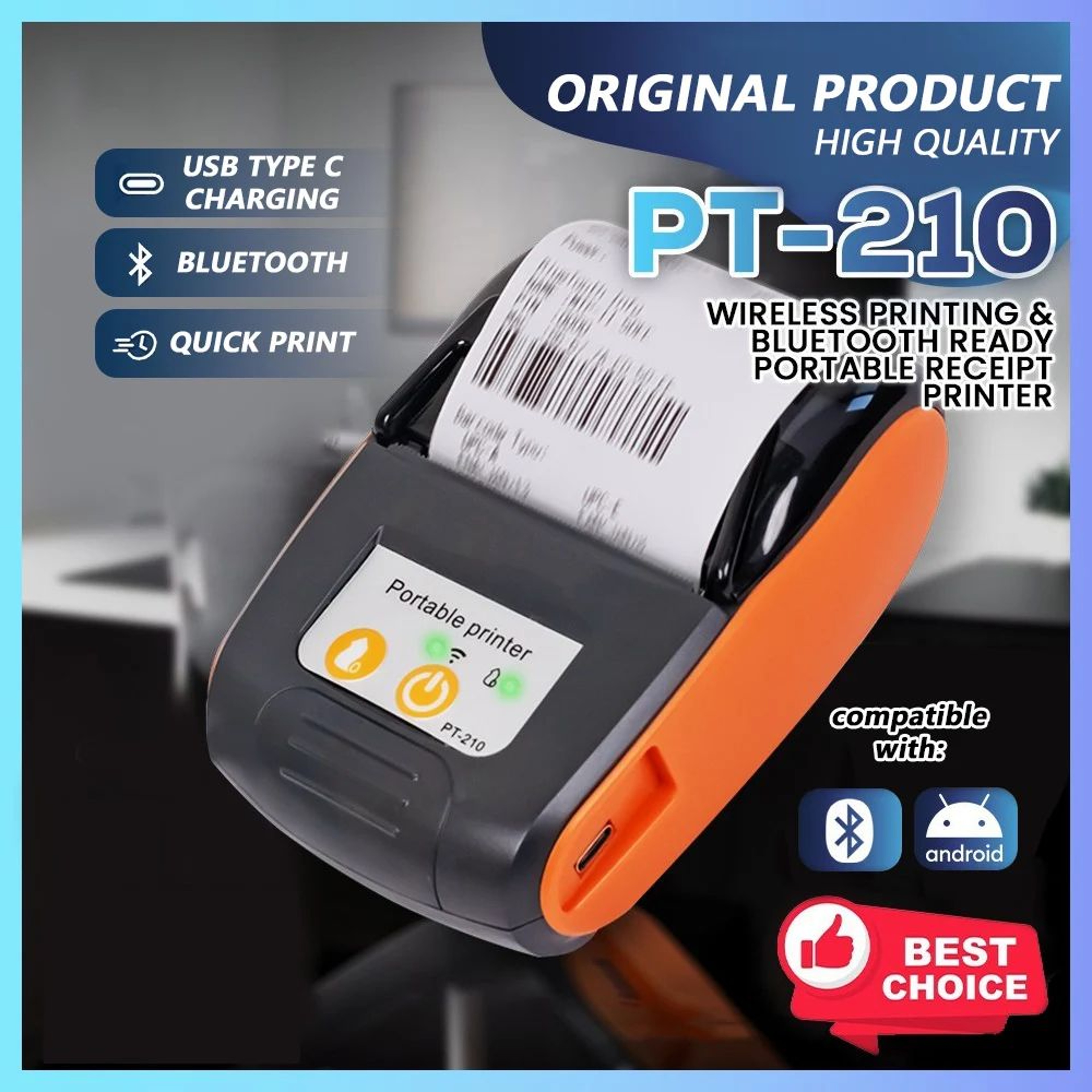 Mini Portable 58mm Bluetooth Thermal Receipt Printer 203 DPI For POS And Mobile Printing 0