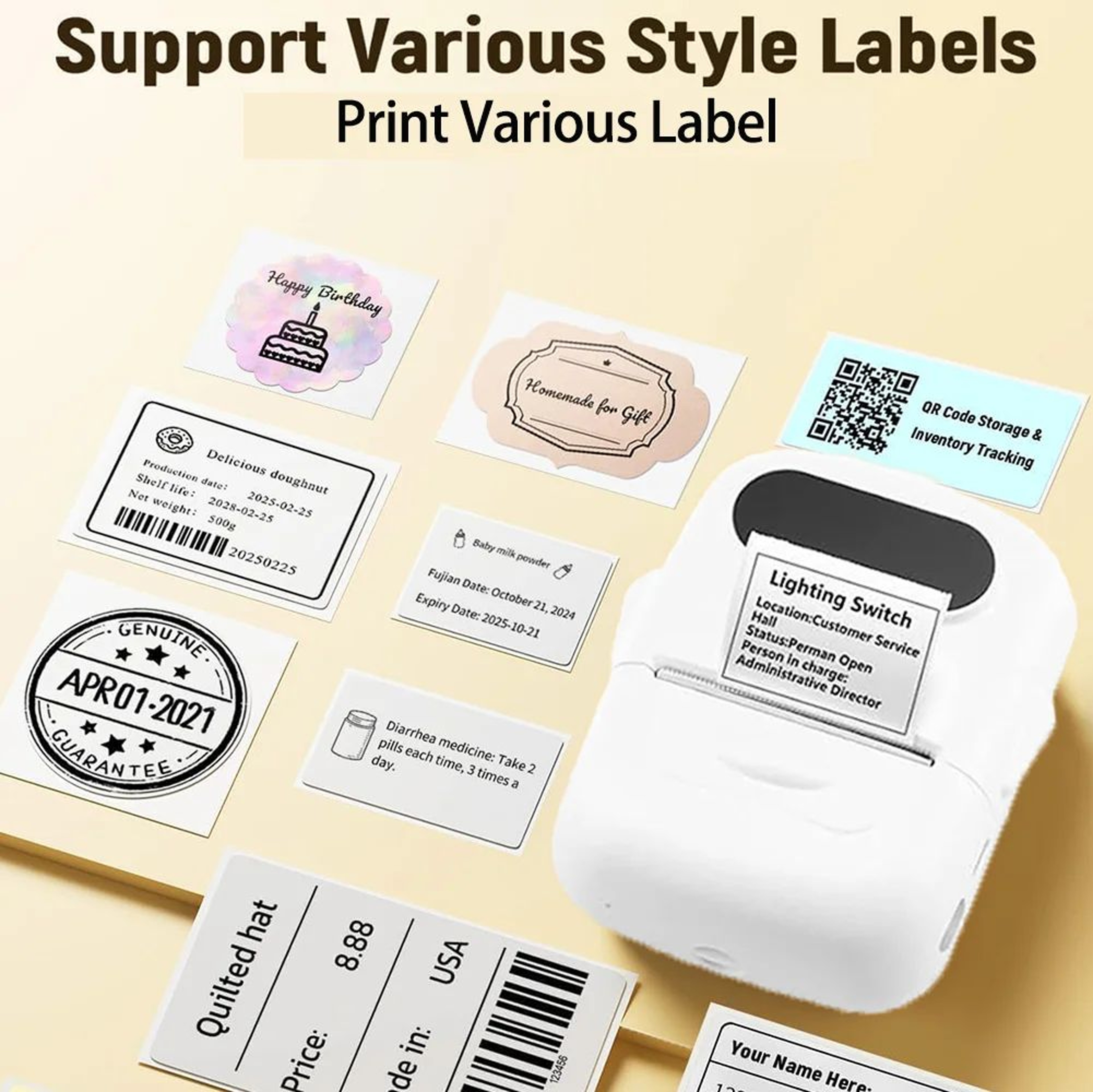 Mini Bluetooth Thermal Label Printer  Portable Inkless Sticker Maker For Home And Office 1
