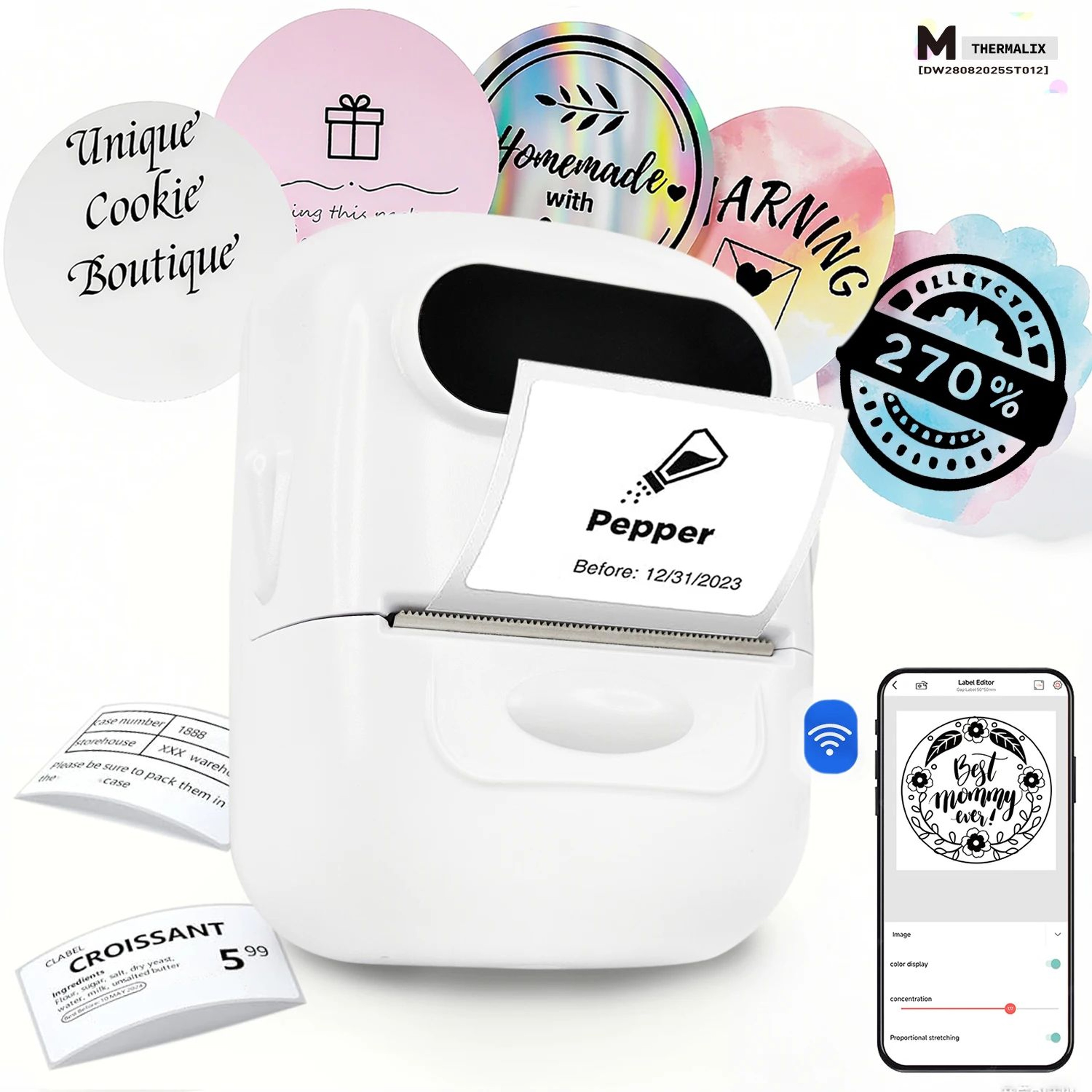 Mini Bluetooth Thermal Label Printer  Portable Inkless Sticker Maker For Home And Office 0