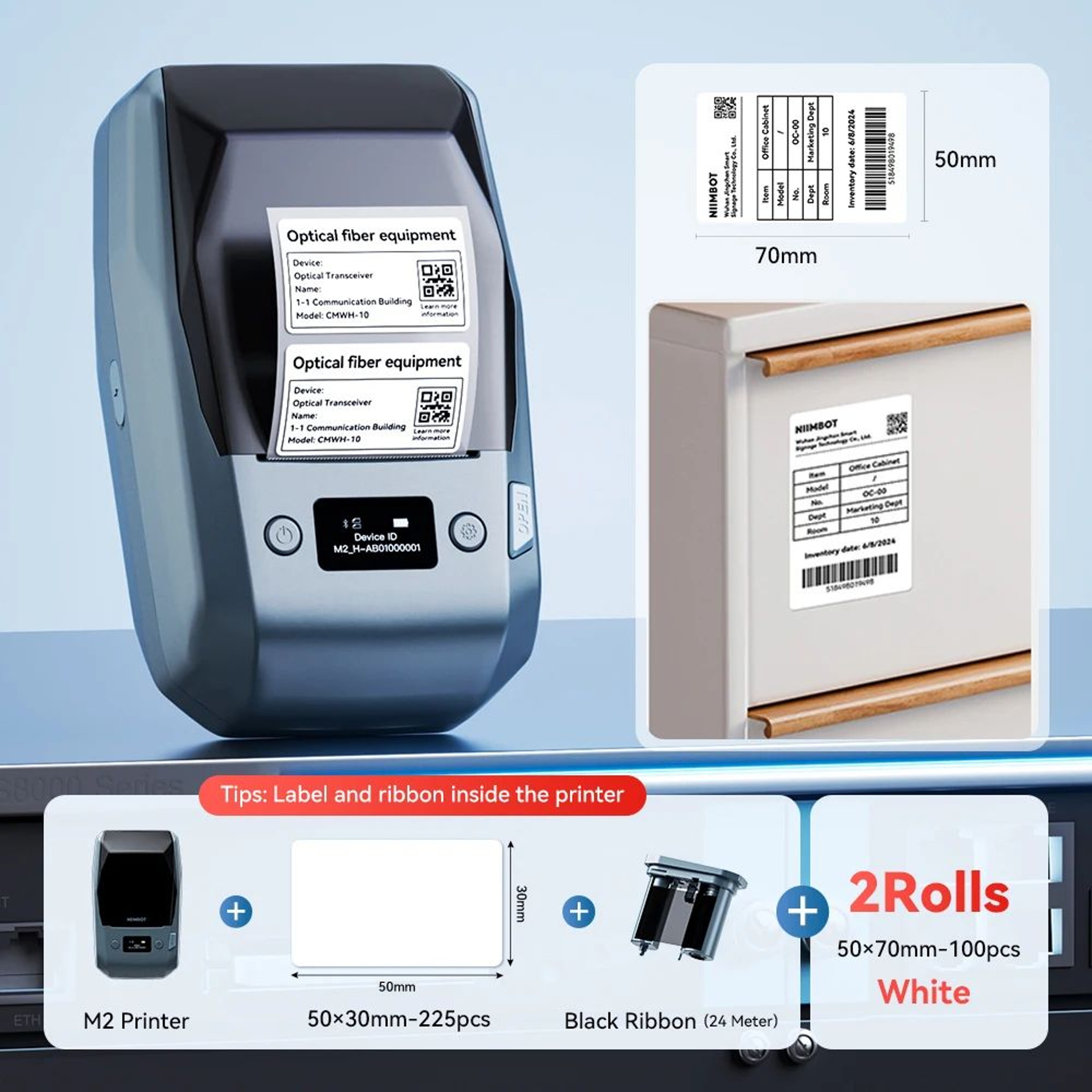 M2 Portable Thermal Transfer Label Printer For Clothing Tags Cable Labels And Office Organization 7