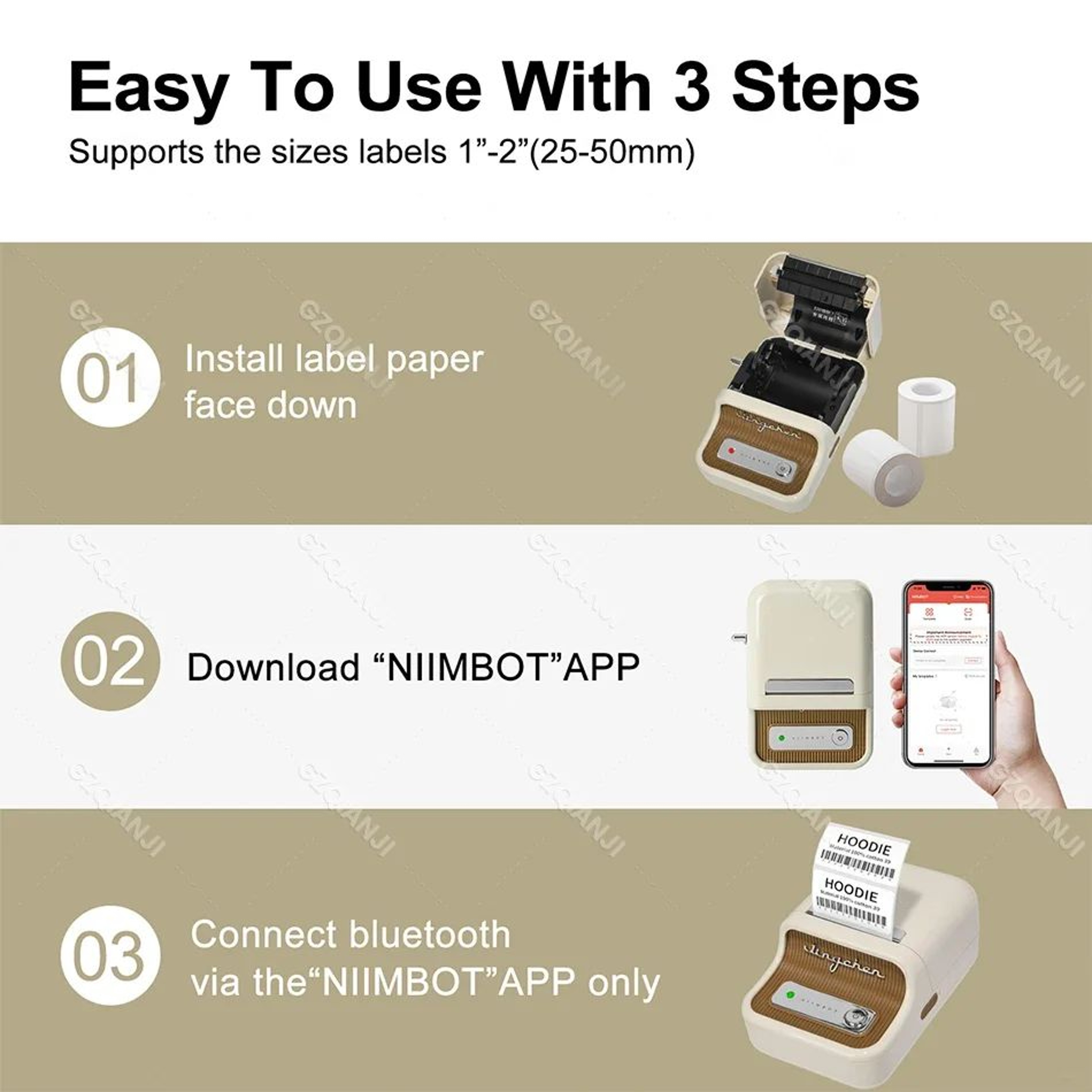 Portable Bluetooth Thermal Label Printer Inkless Barcode And Sticker Maker 4