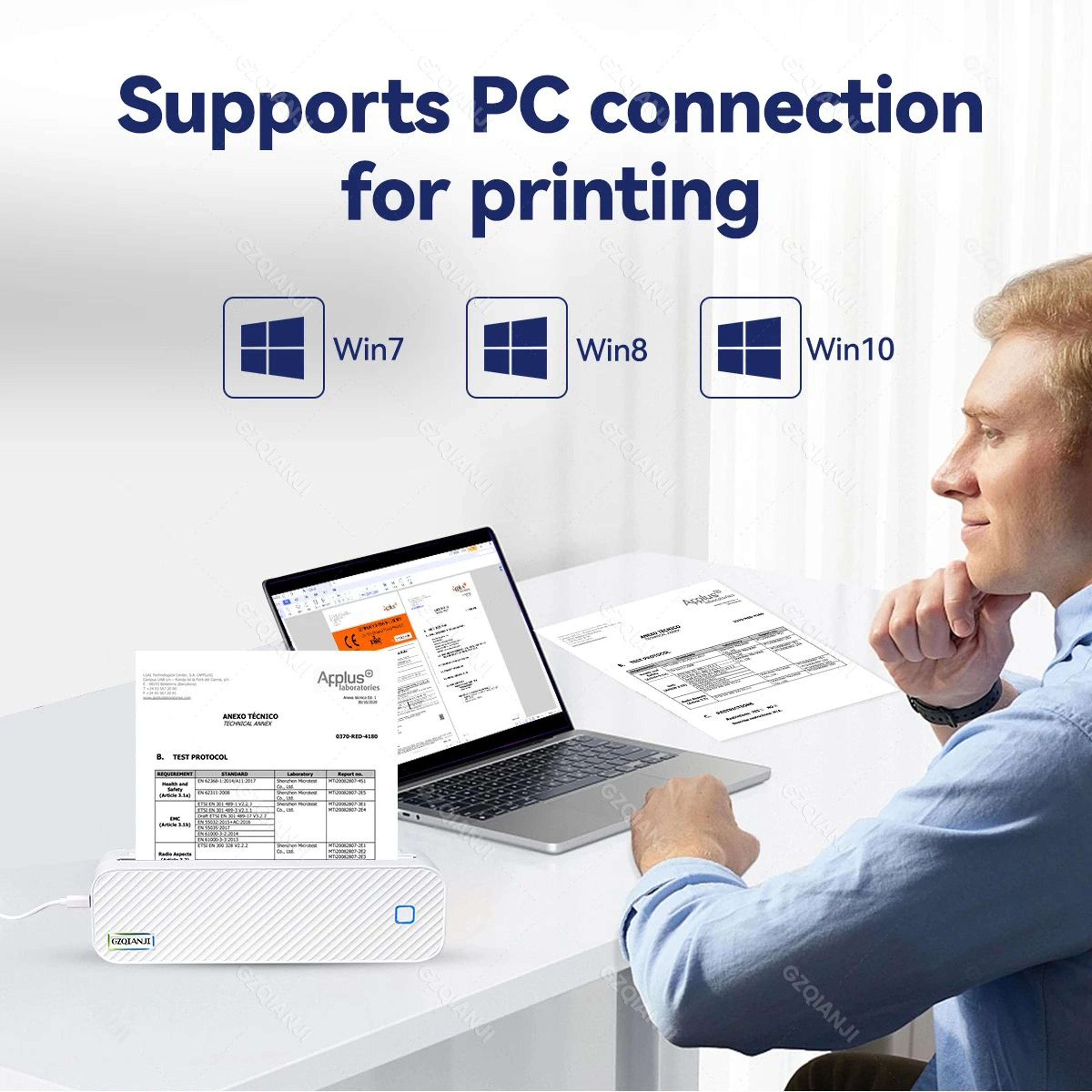 Portable A4 Wireless Bluetooth Thermal Printer For Documents And Photos 0