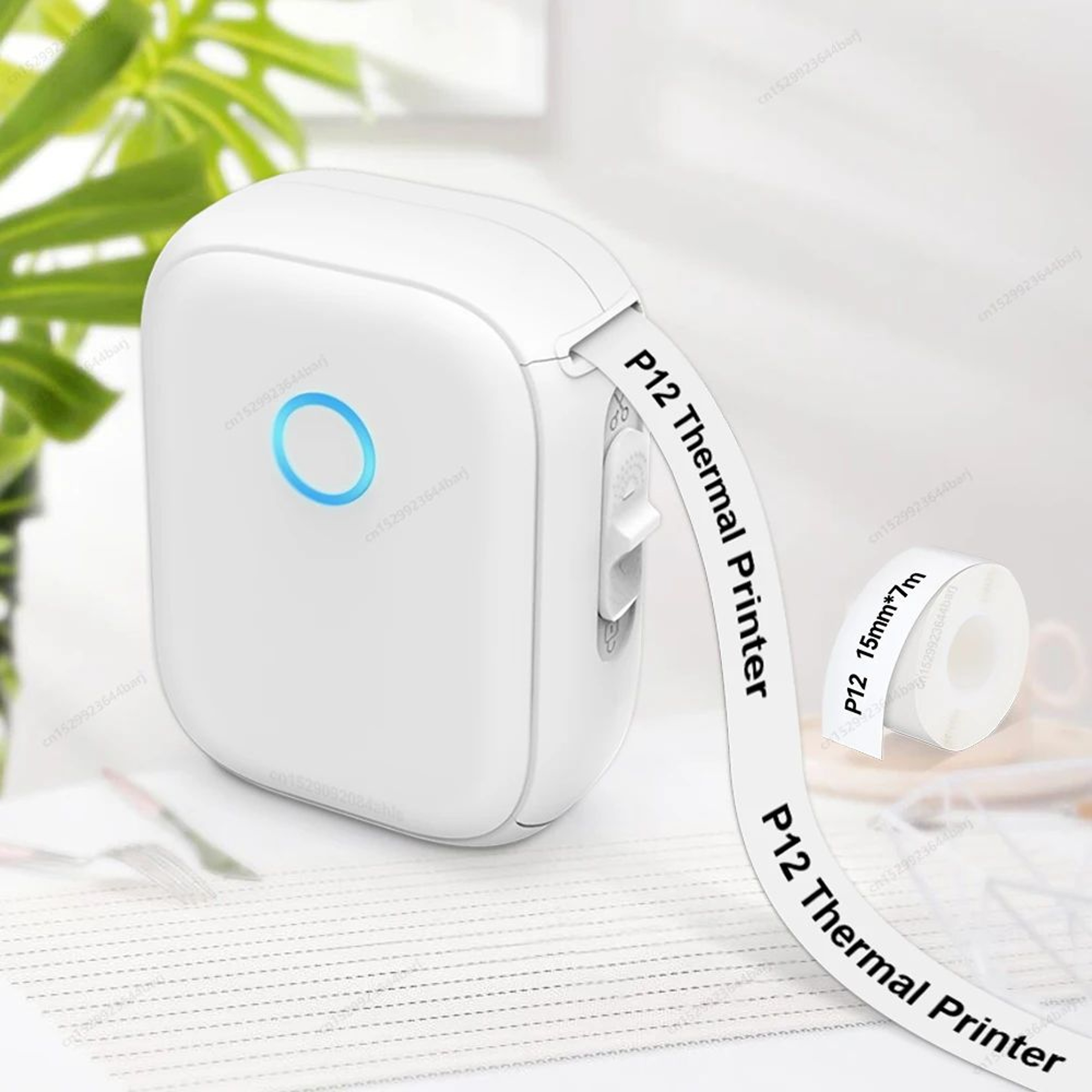 P12 Mini Inkless Thermal Label Printer With Auto Cut And SelfAdhesive Stickers 0