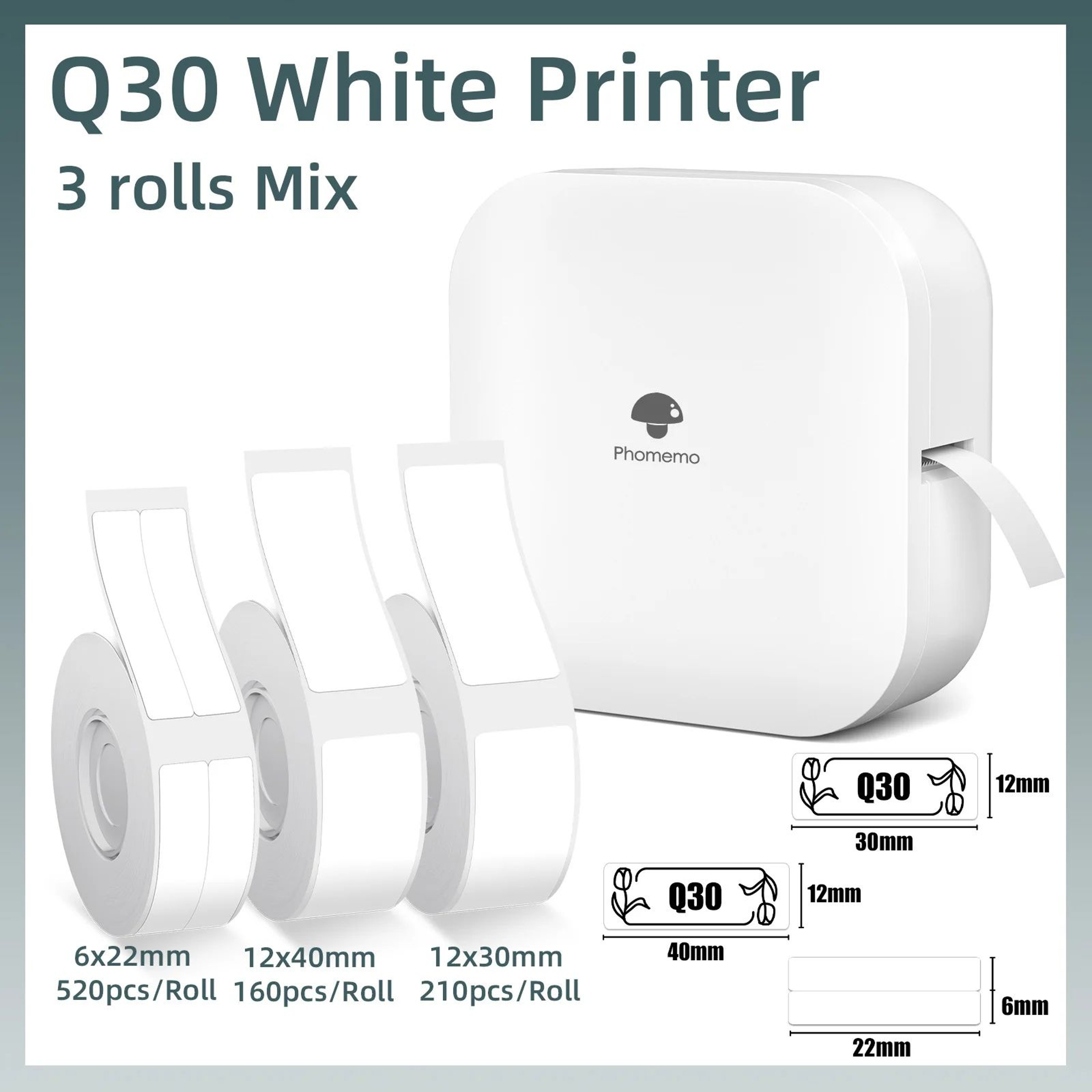 Q30 Mini Bluetooth Thermal Label Printer Wireless Sticker Maker 20