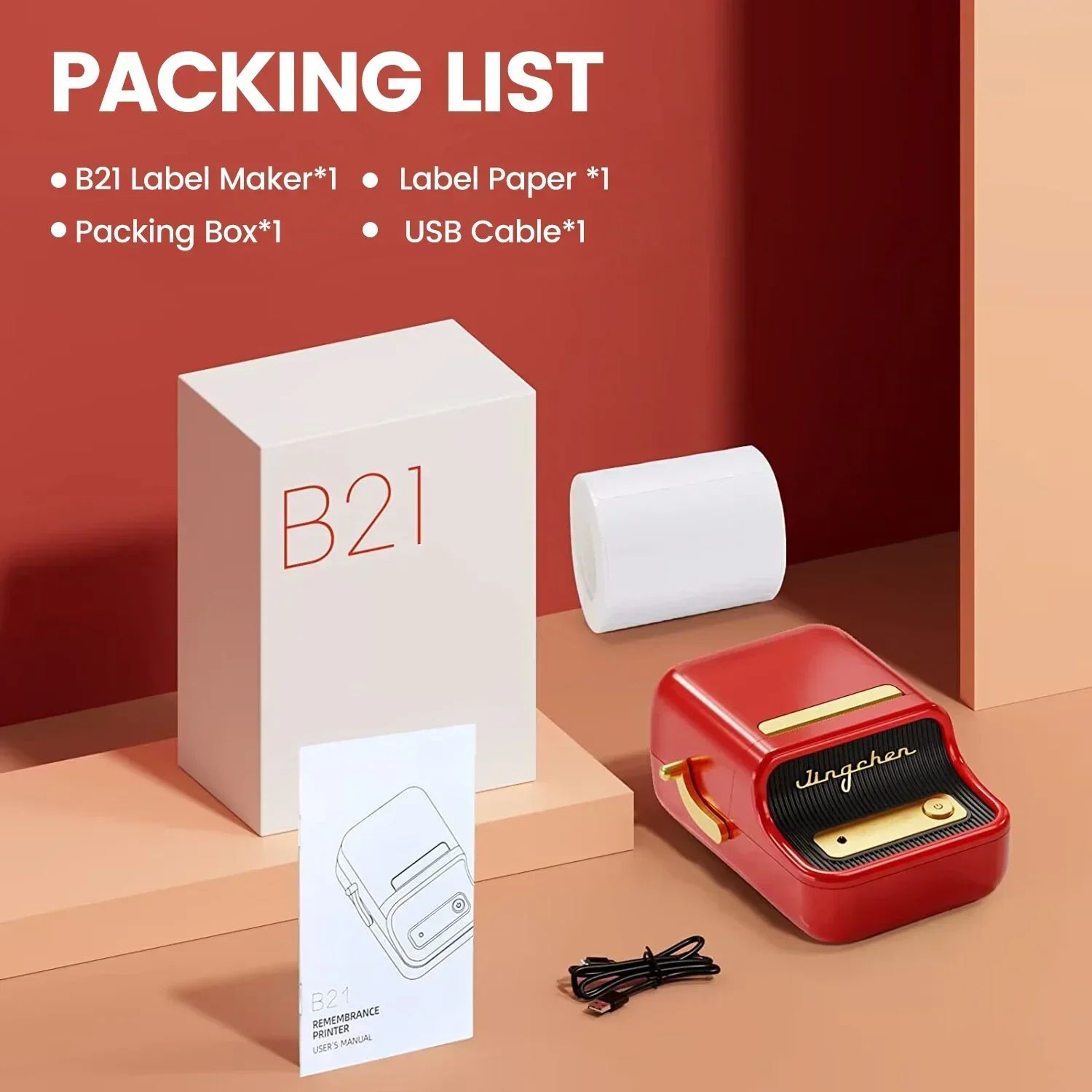 B1B21 Mini Bluetooth Thermal Label Printer For Barcode And Sticker Printing 7
