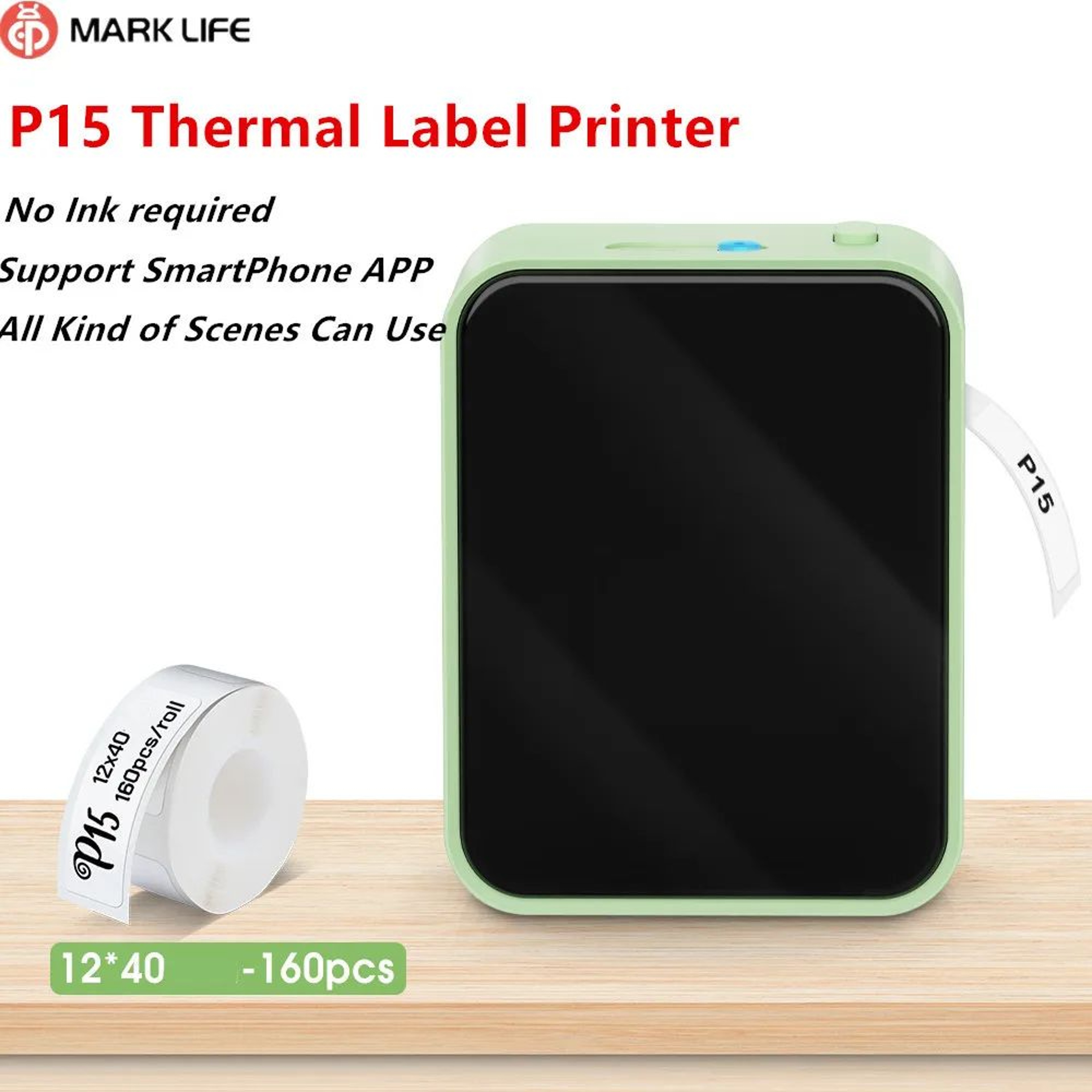 Portable Bluetooth Thermal Label Printer P15 Wireless Mini Label Maker 8