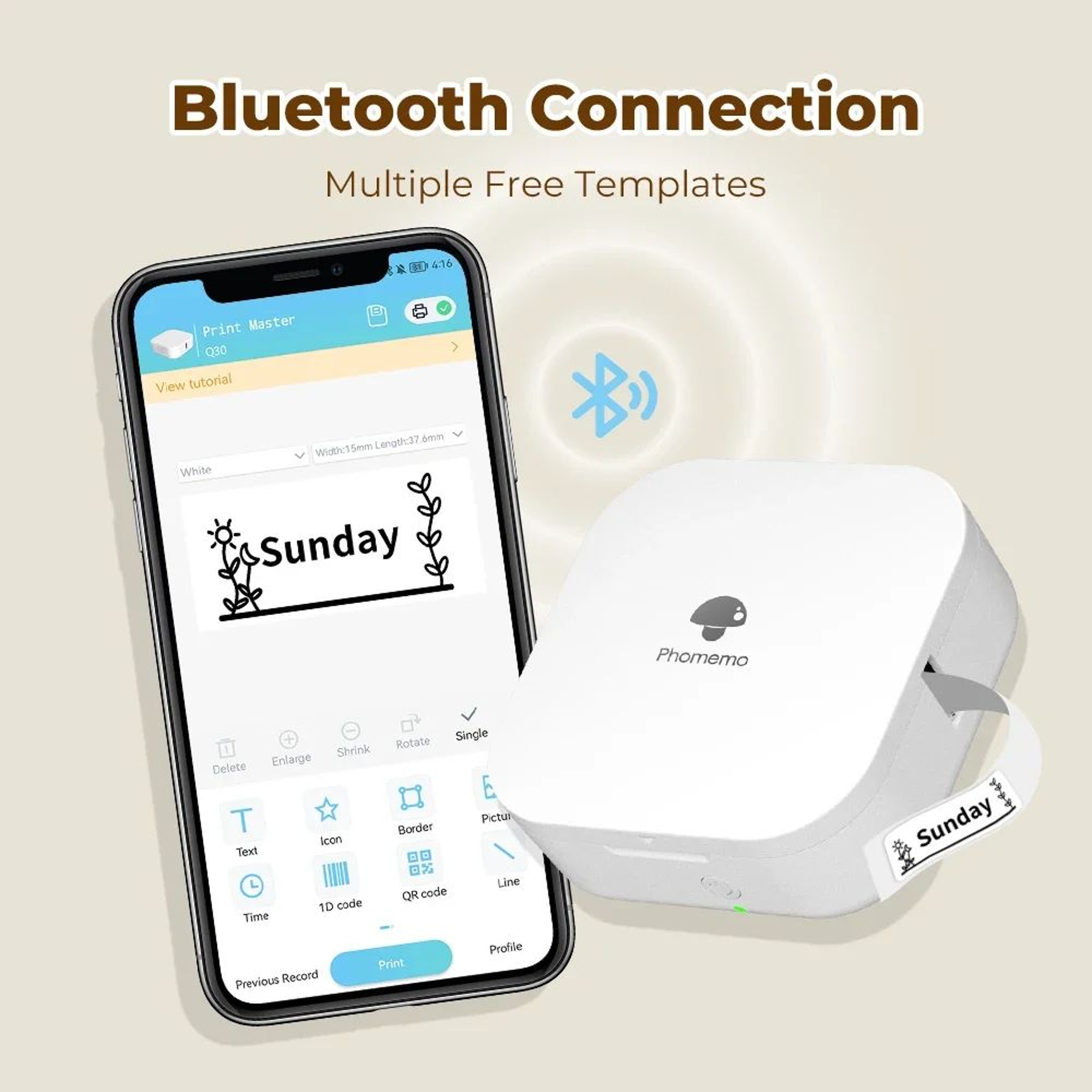 Portable Mini Bluetooth Label Maker With Handle And Thermal Printing 5