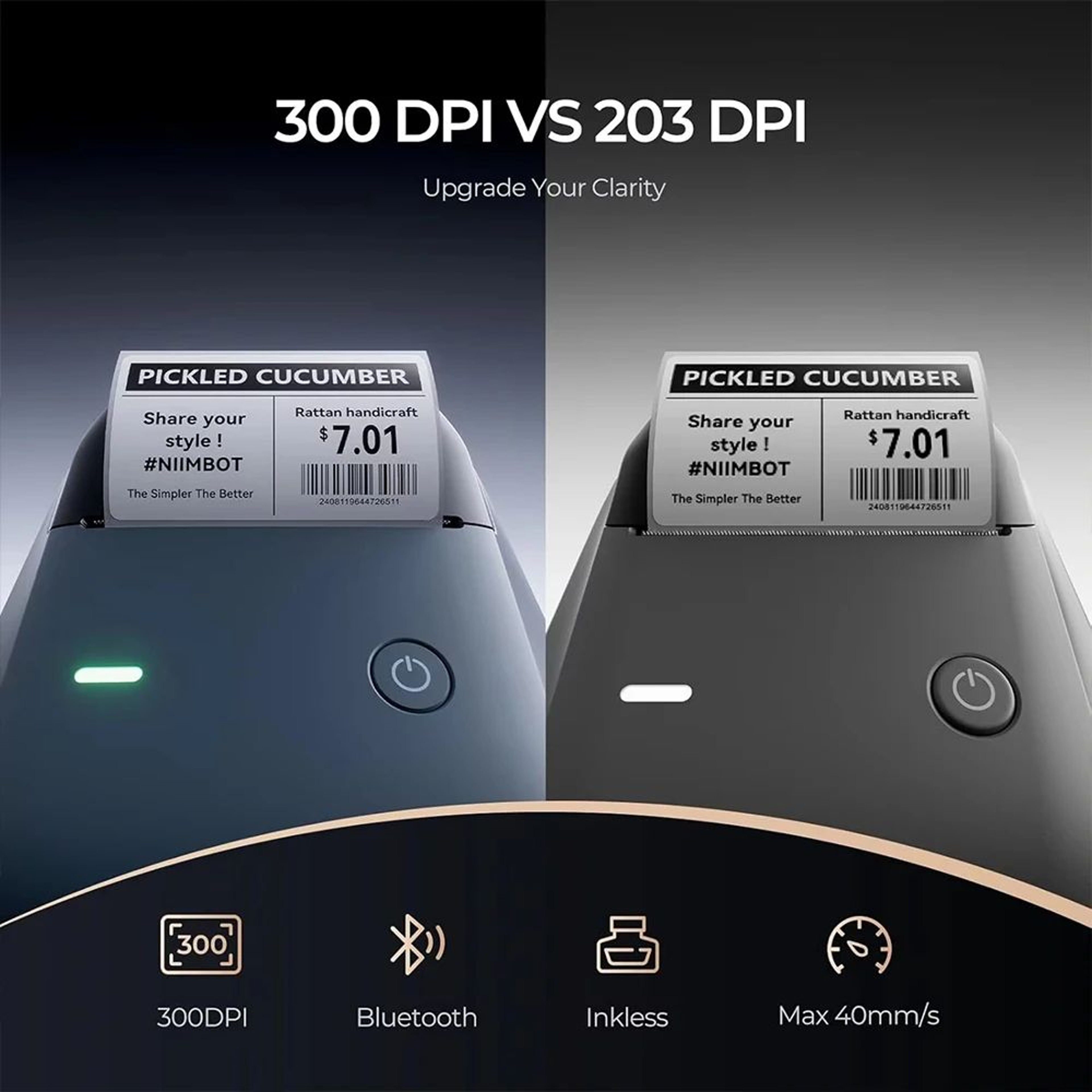 300DPI Portable Bluetooth Thermal Label Printer With Red And Black Printing 4