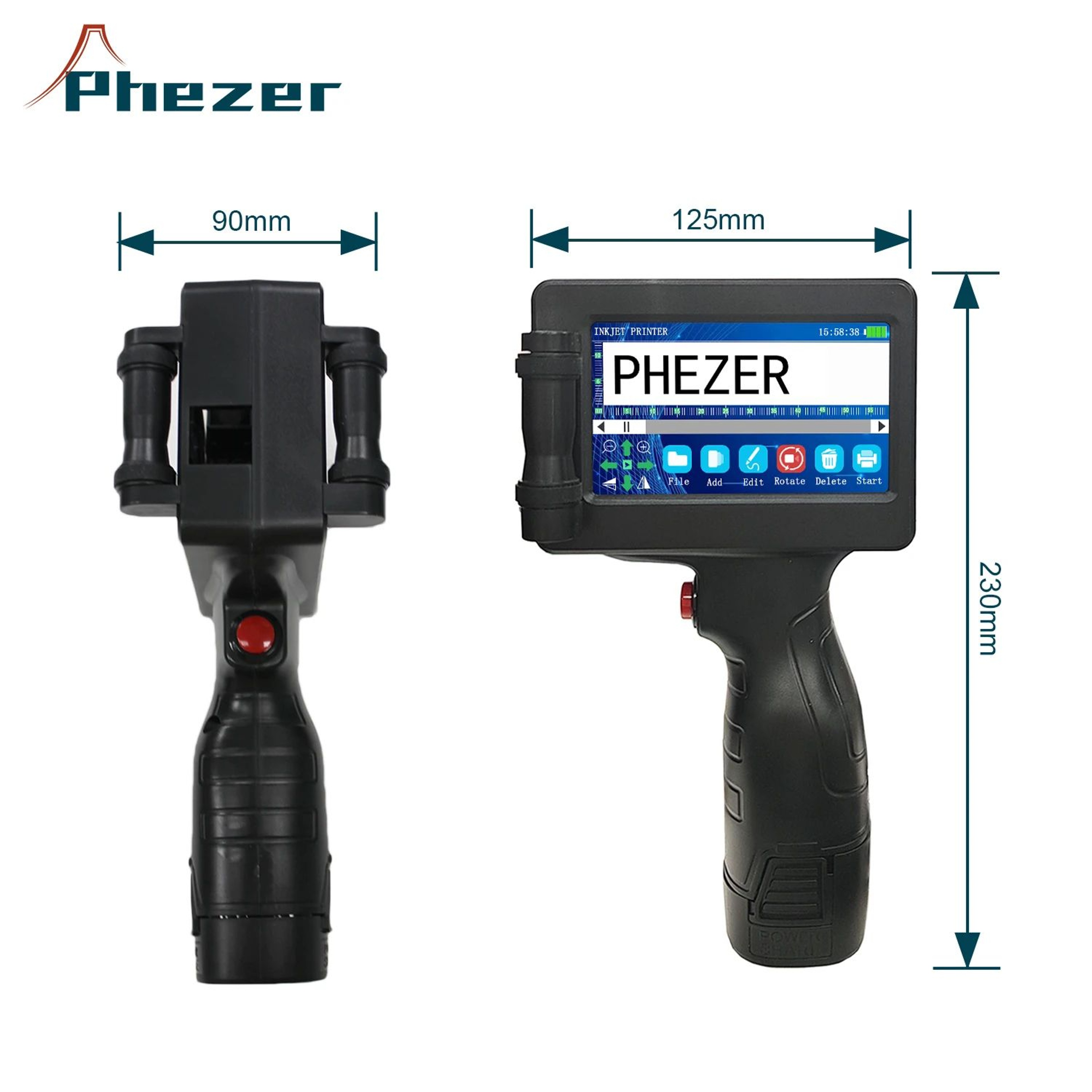 P17 Handheld Inkjet Printer 127mm Portable QR Code And Batch Date Printing Machine 4