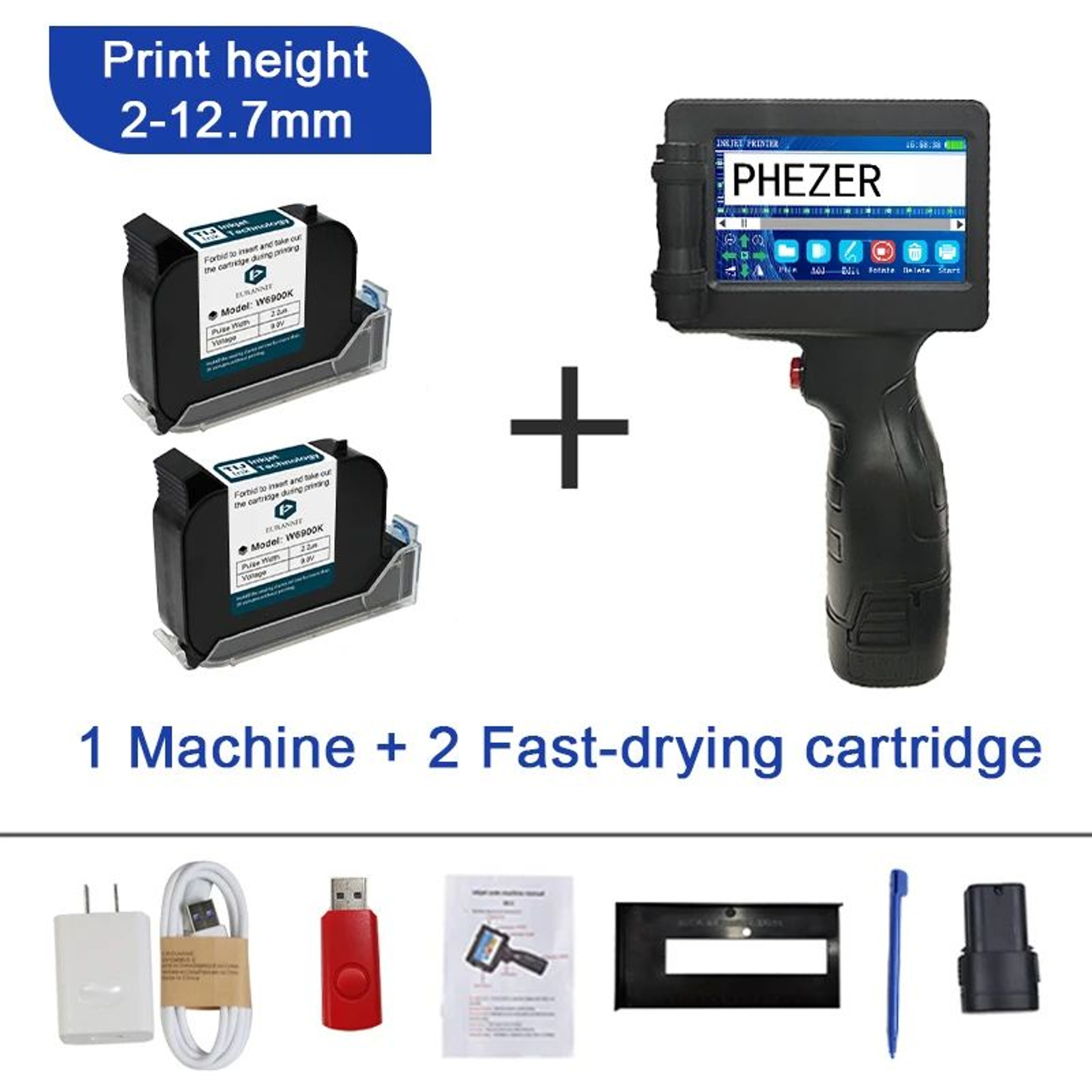 P17 Handheld Inkjet Printer 127mm Portable QR Code And Batch Date Printing Machine 8