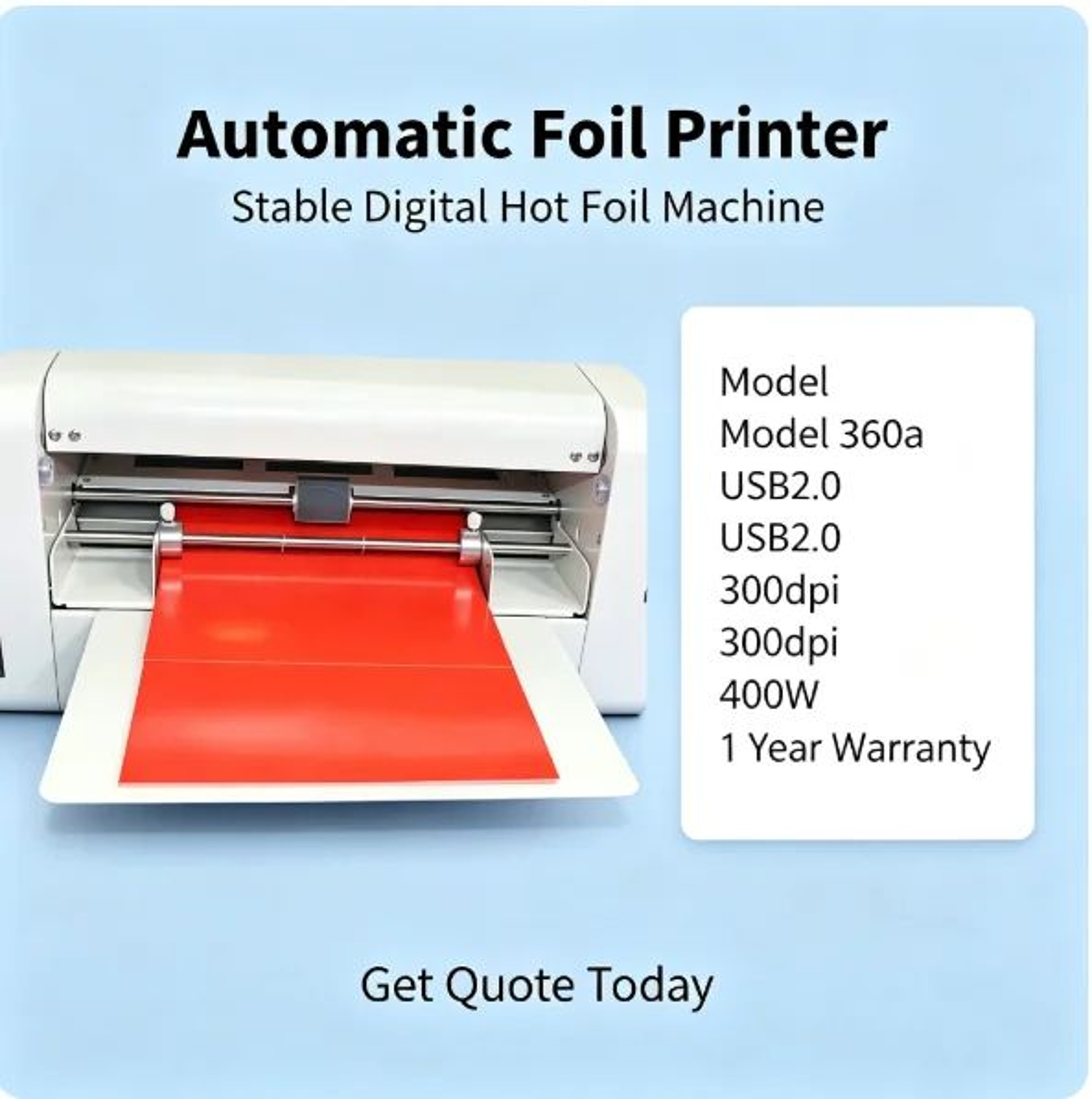 360A Digital Hot Foil Stamping Machine Computer Controlled Foil Ribbon Printer 3