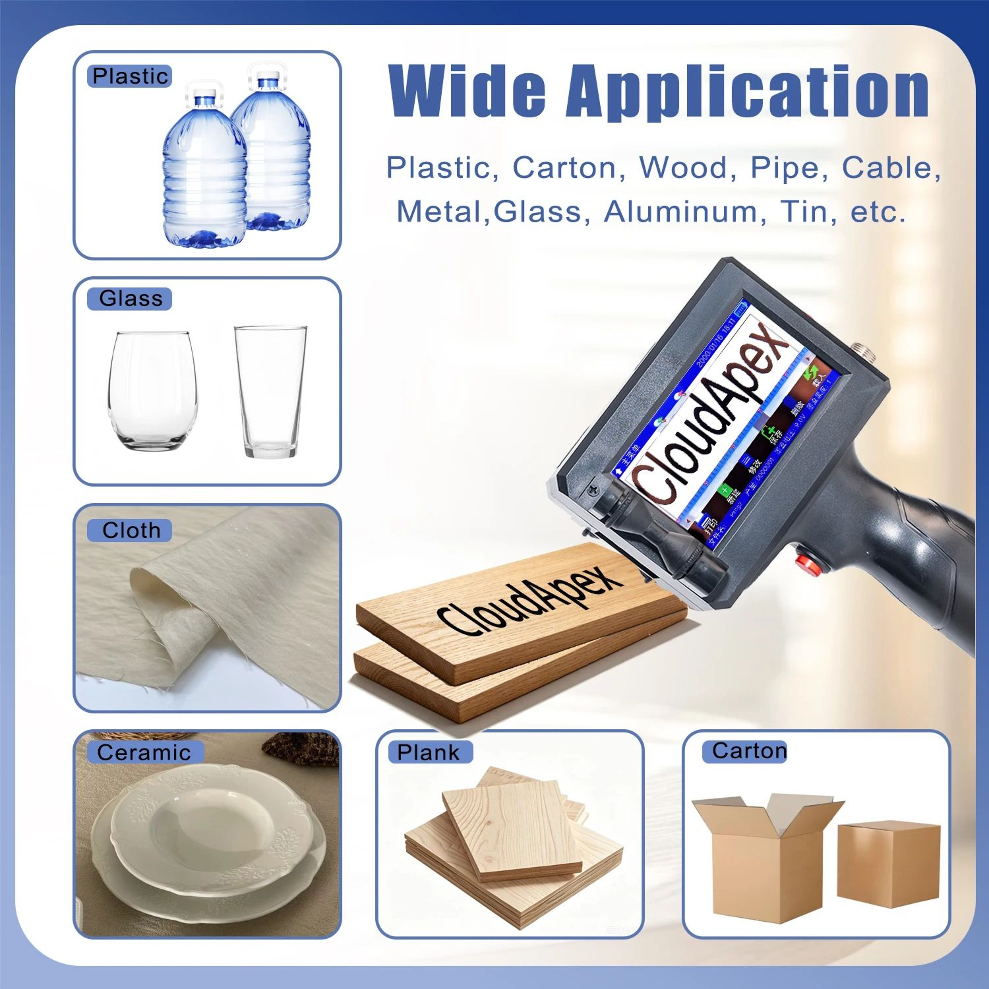 P5 254mm Portable Handheld Inkjet Printer For QR Codes Barcodes And Date Coding 1