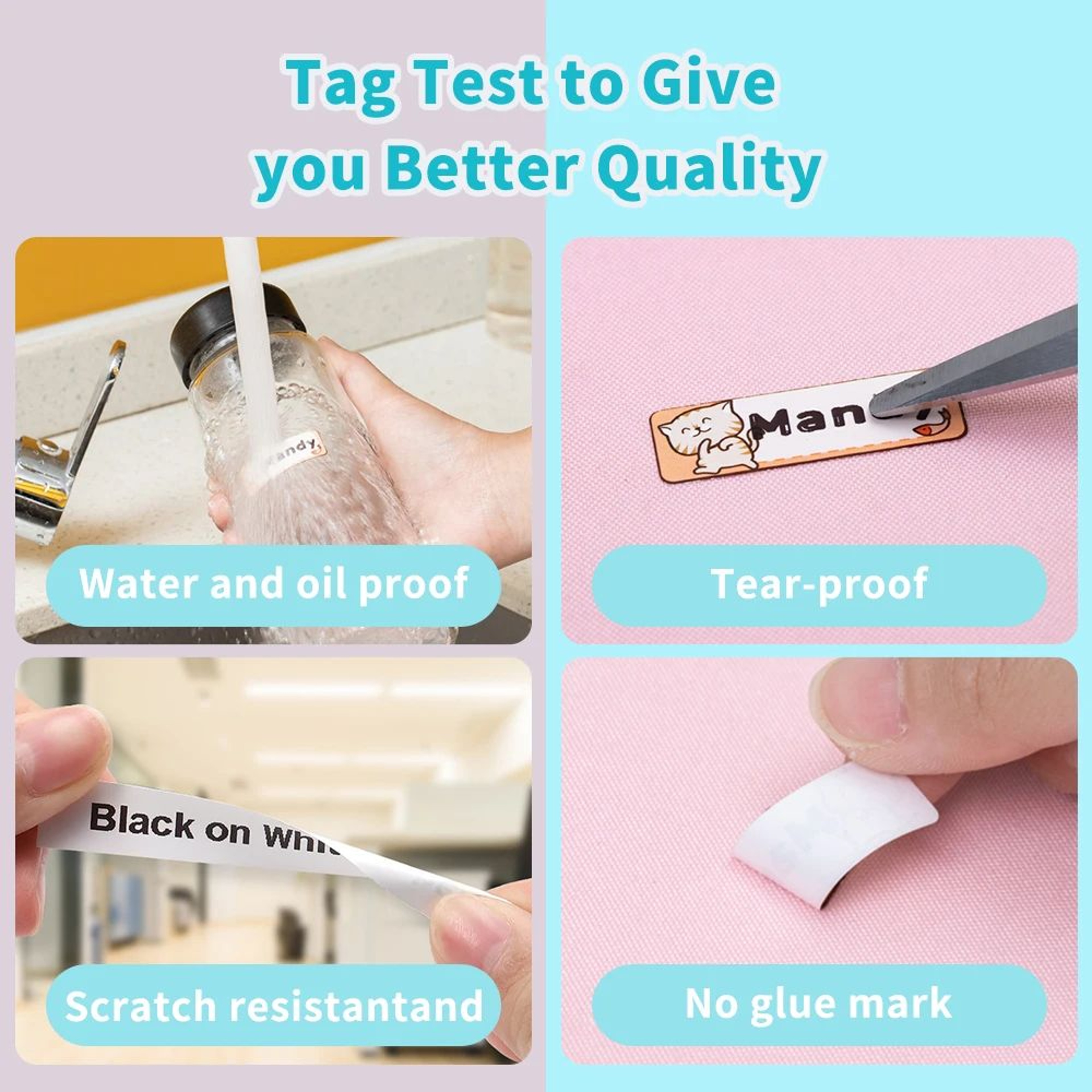 3 Rolls Waterproof White Adhesive Thermal Label Sticker Paper For Q30 D30 Mini Printers 0