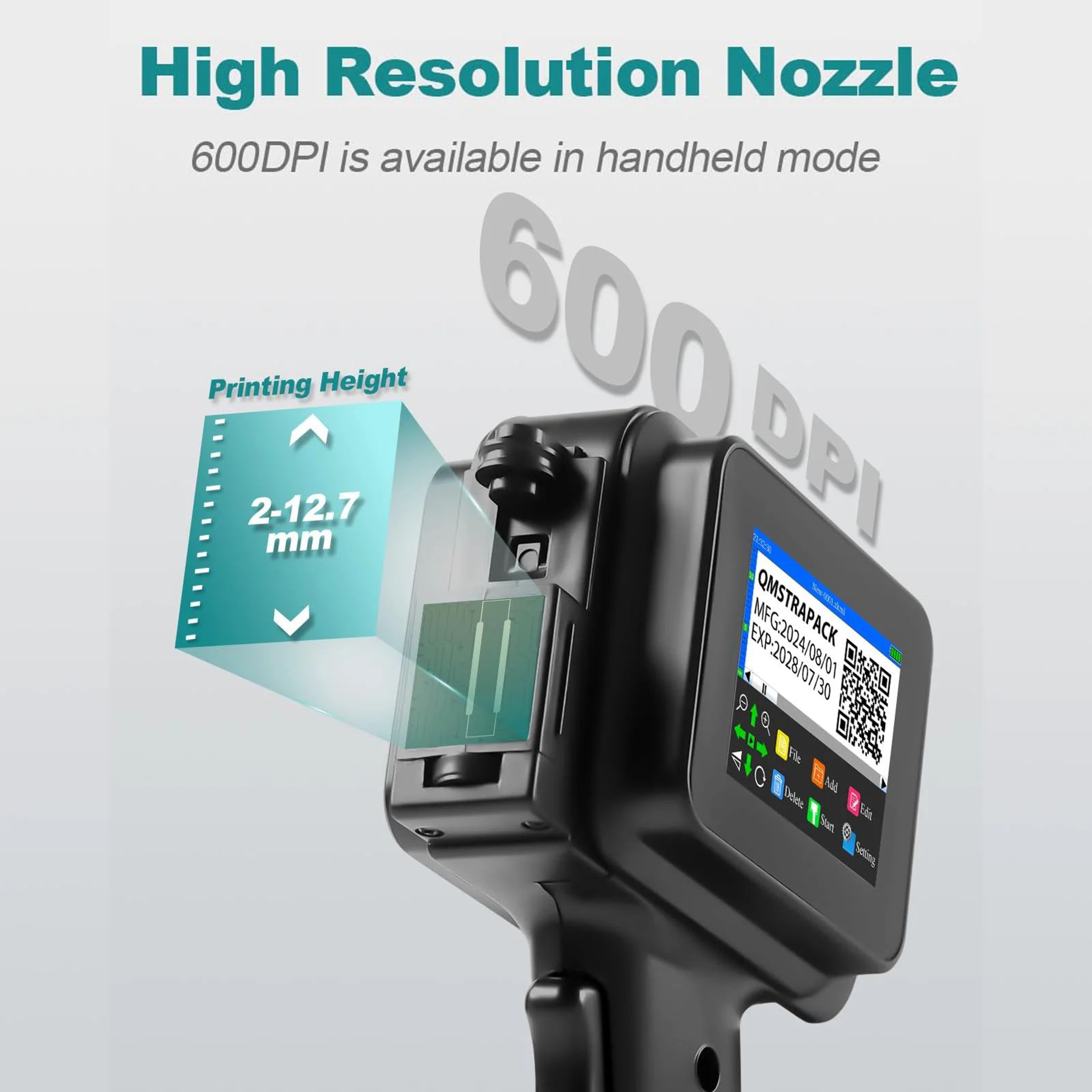 127mm Mini Handheld Inkjet Printer With FastDrying Ink For QR Codes And Batch Printing 4