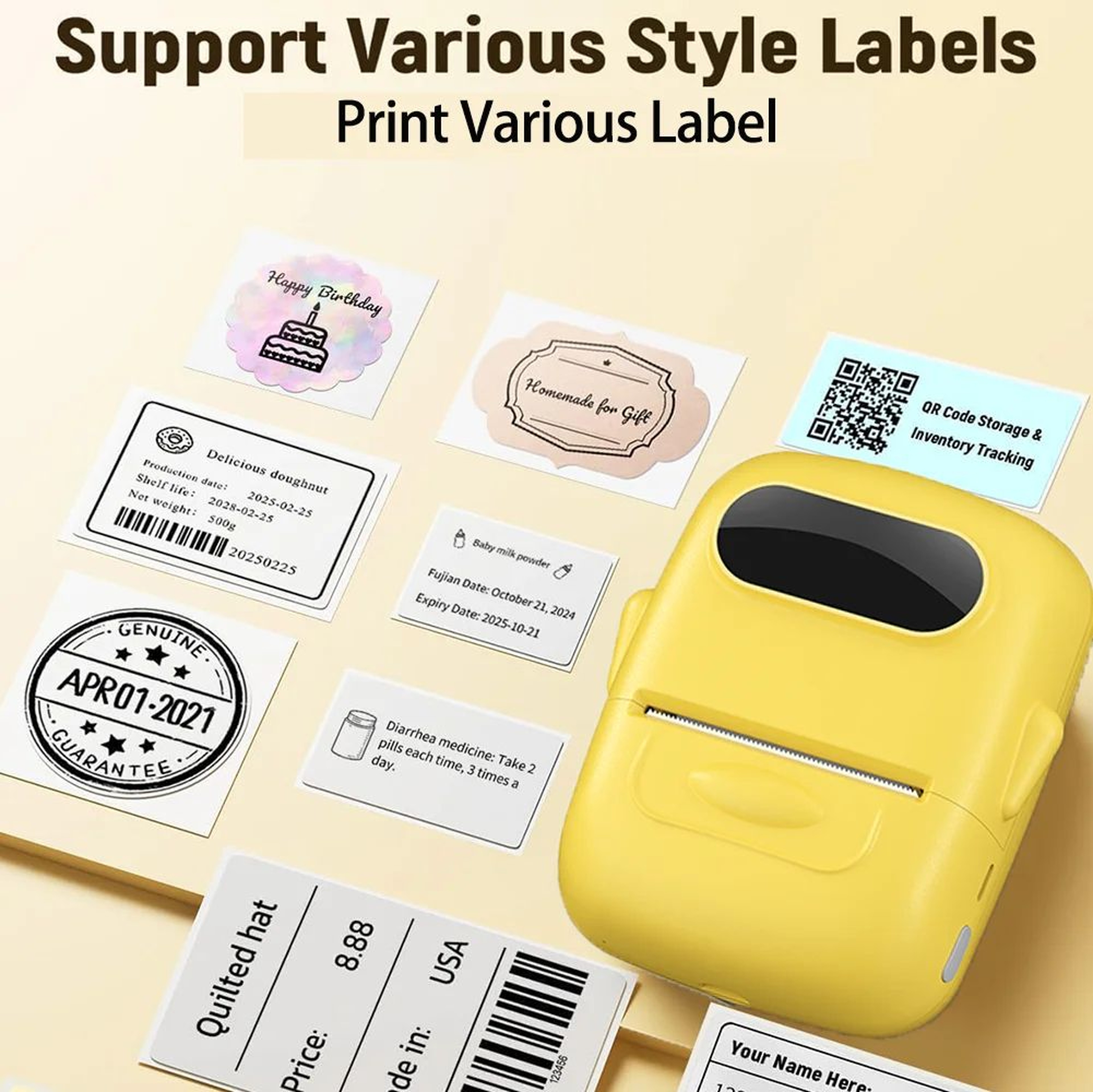Portable Bluetooth Thermal Label Printer P50 Wireless Inkless Label Maker 4
