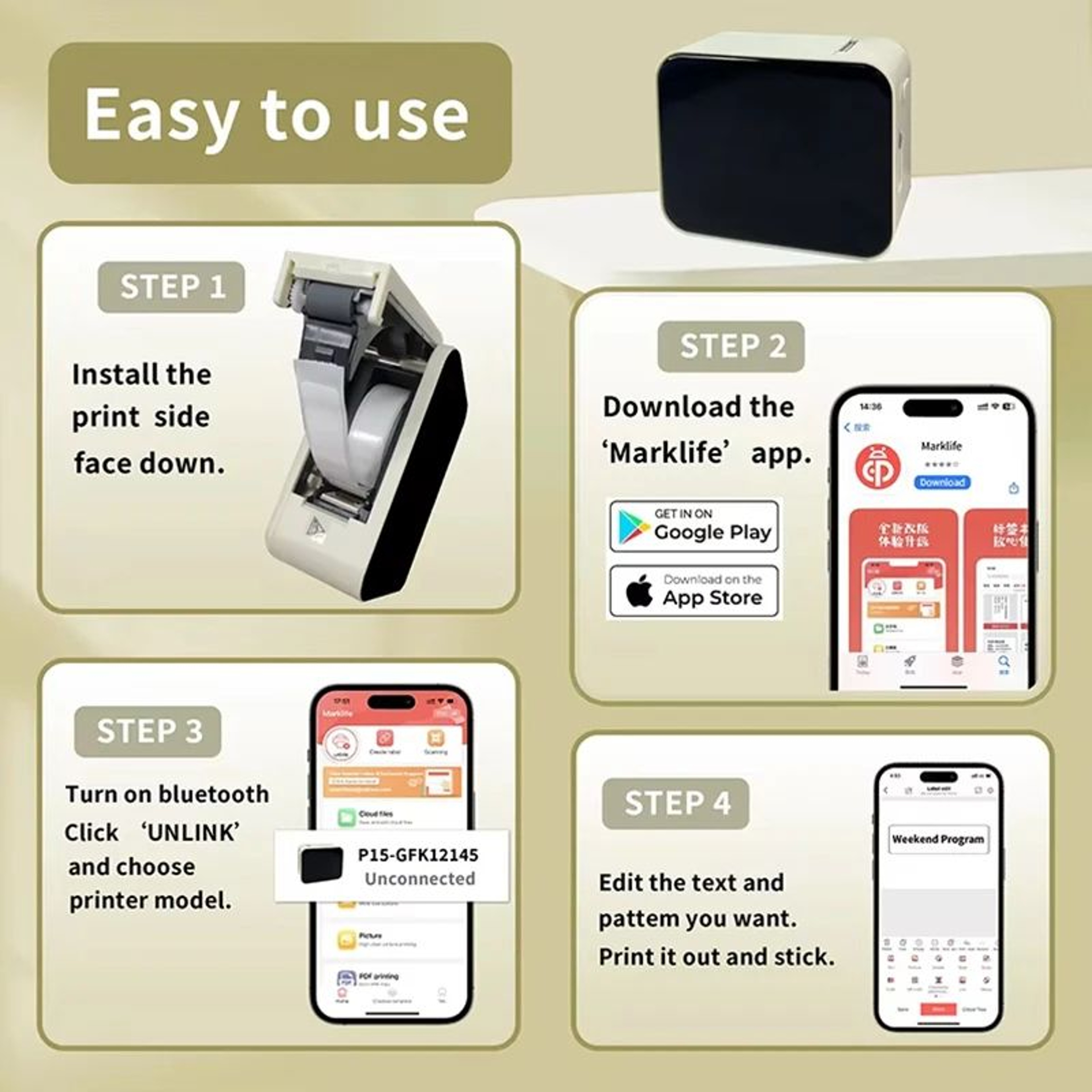 P15 Mini Wireless Thermal Label Printer For Home And Office Organization 4