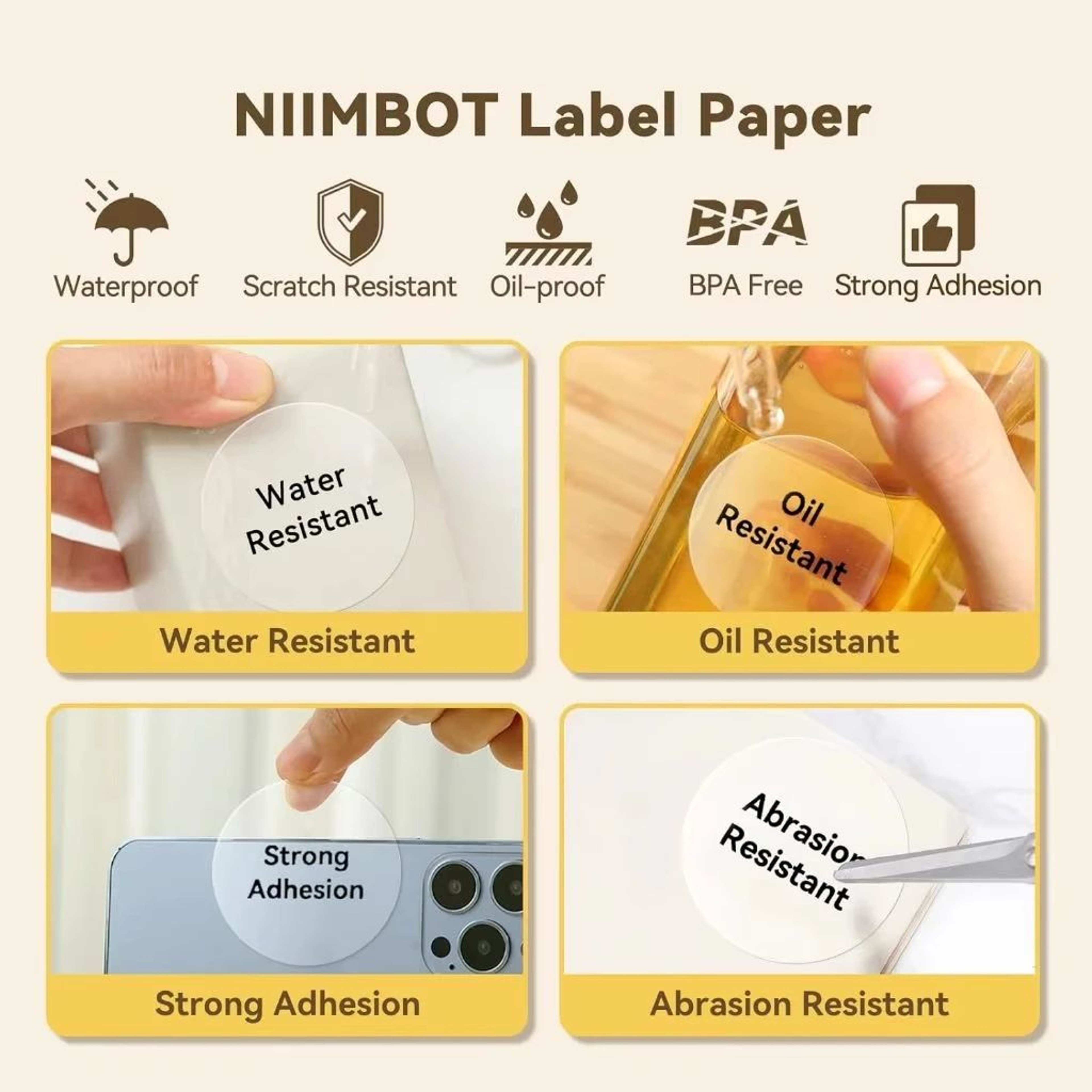Transparent Waterproof Thermal Label Sticker Rolls For B1 B21 B3S Printers 3