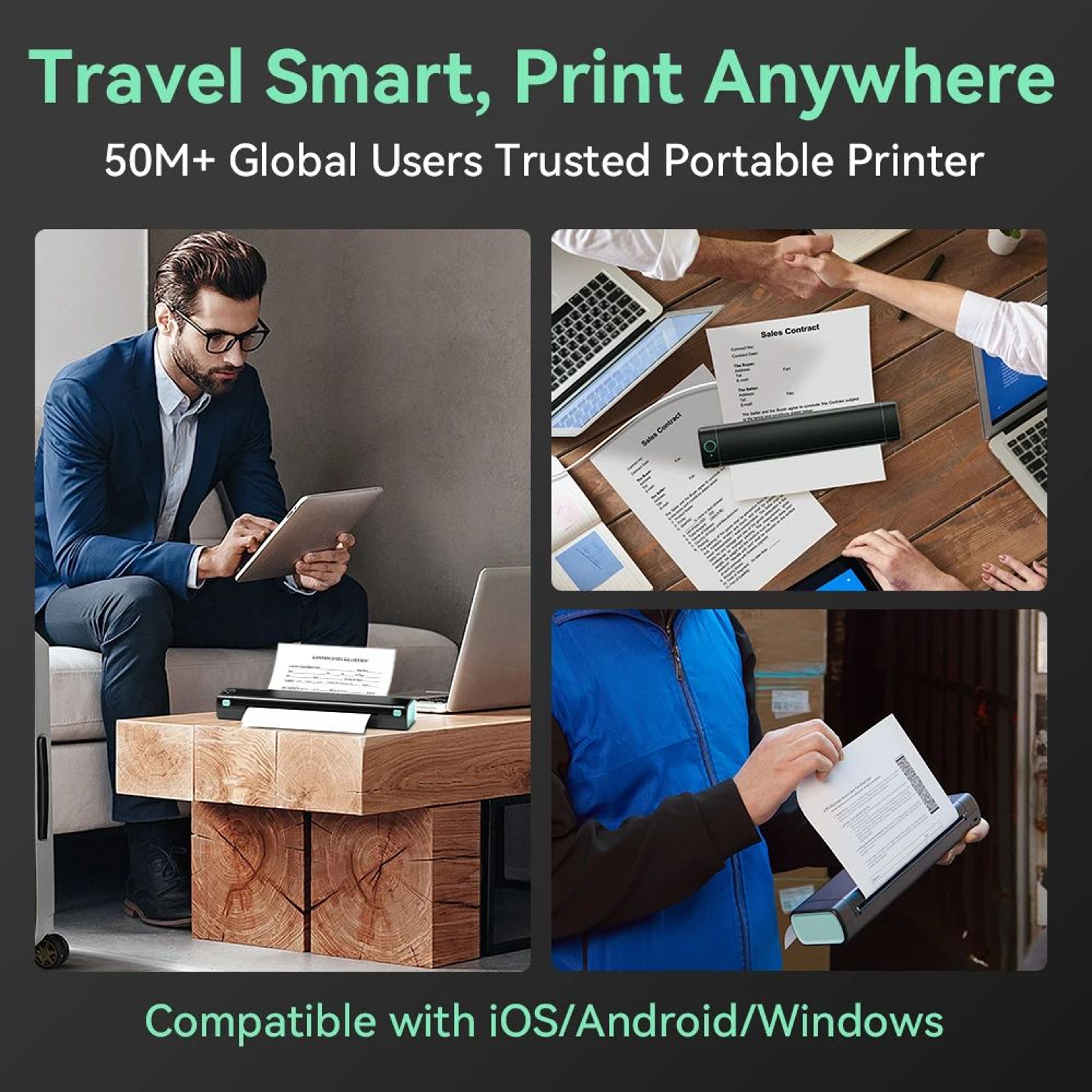 Wireless A4 Portable Thermal Printer Bluetooth Inkless Printer For Home Office And Travel 3