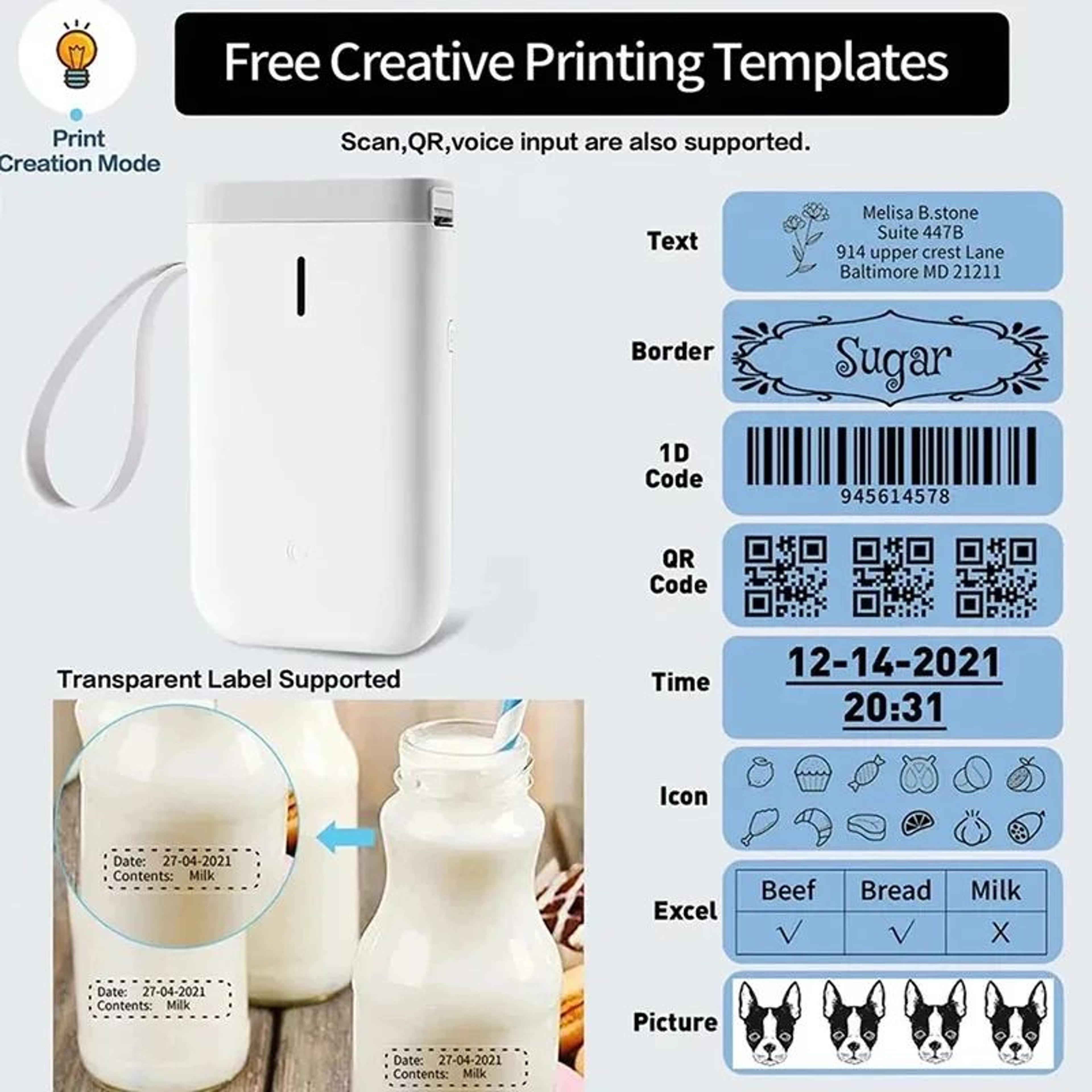 Waterproof Thermal Label Sticker Paper Rolls For D110 D101 D11 Printers 3