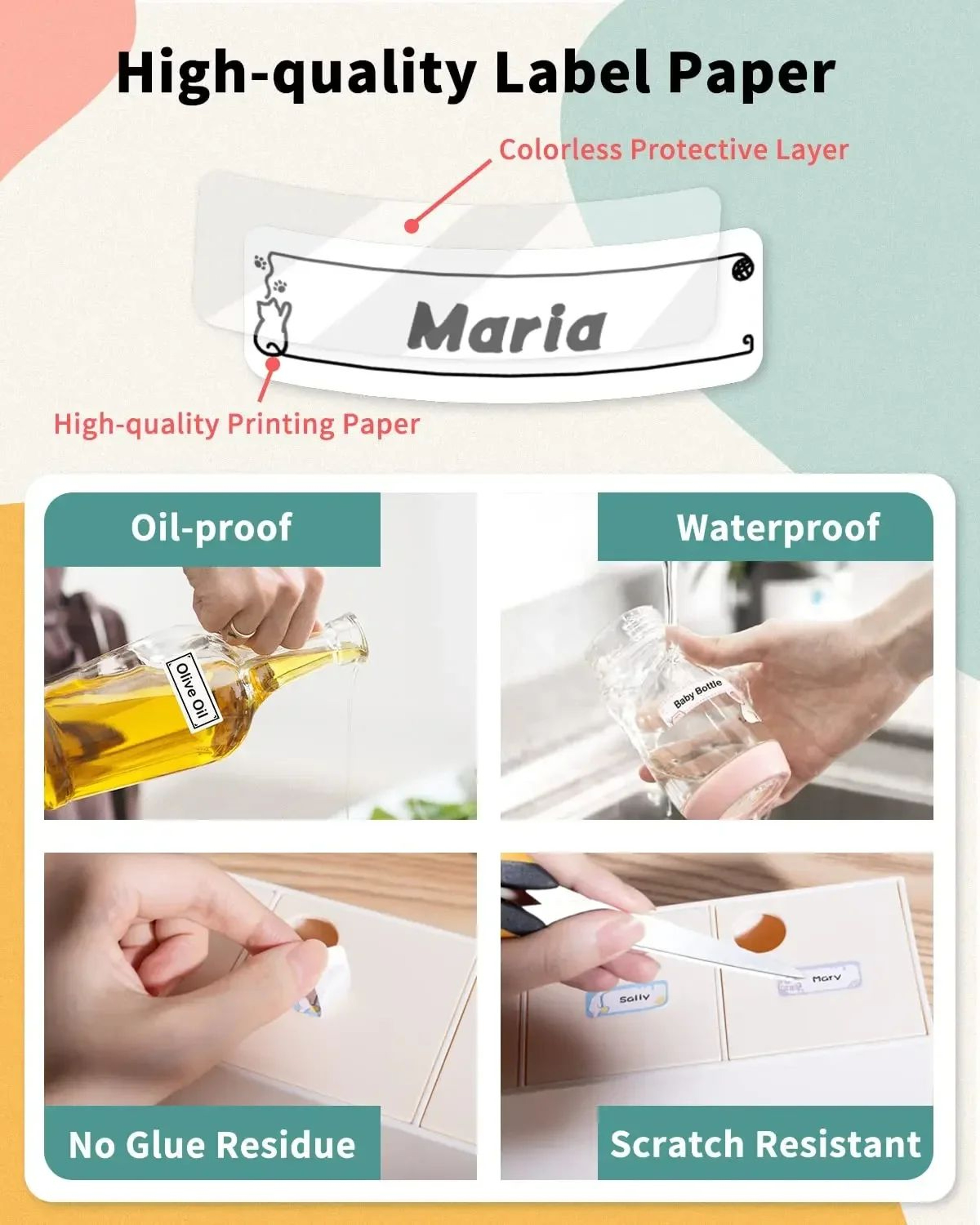 3 Rolls White SelfAdhesive Thermal Label Paper Replacement Sticker Tape For Q30 Label Printer 3