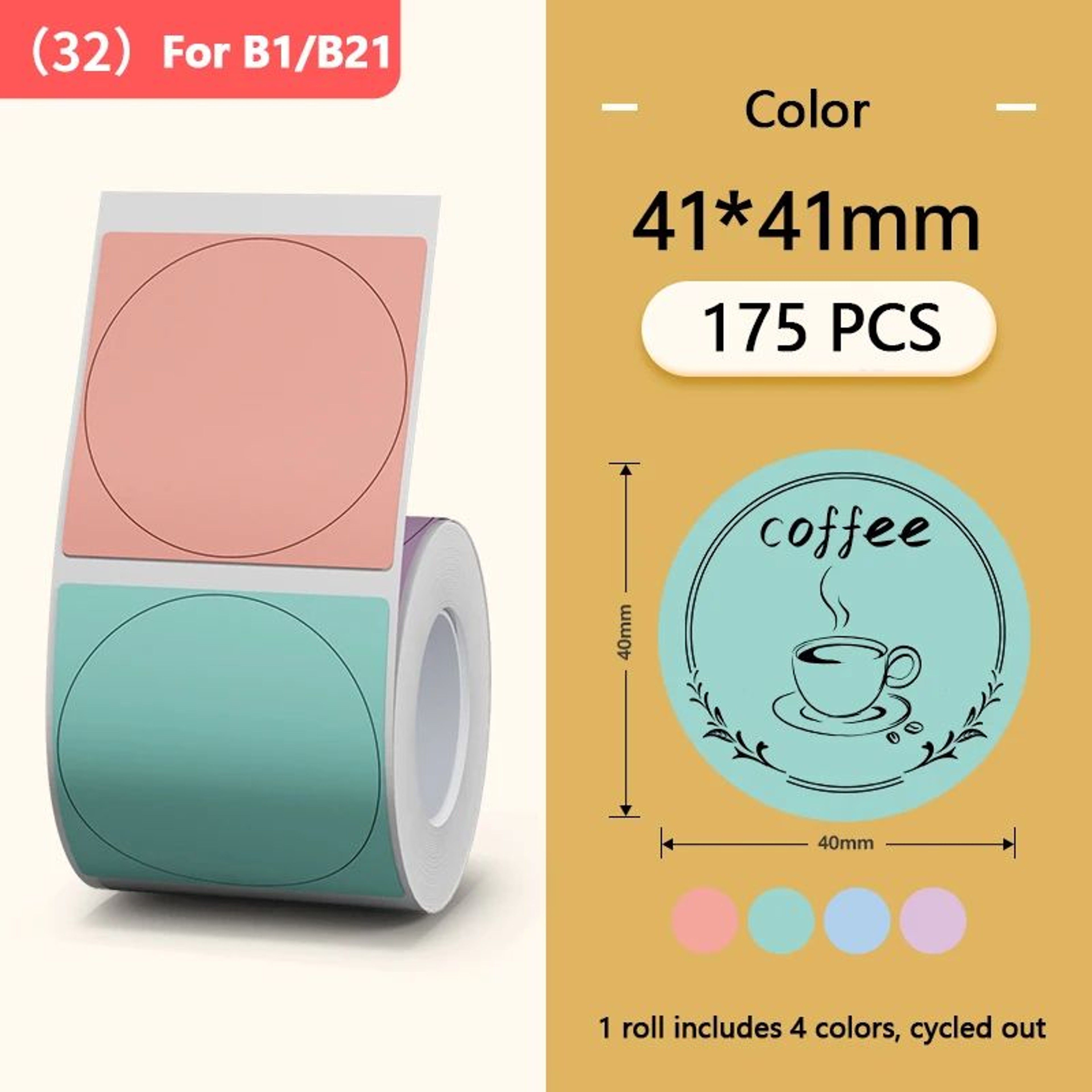 Waterproof Round Thermal Label Stickers For B1 B21 B3S Label Printers 6