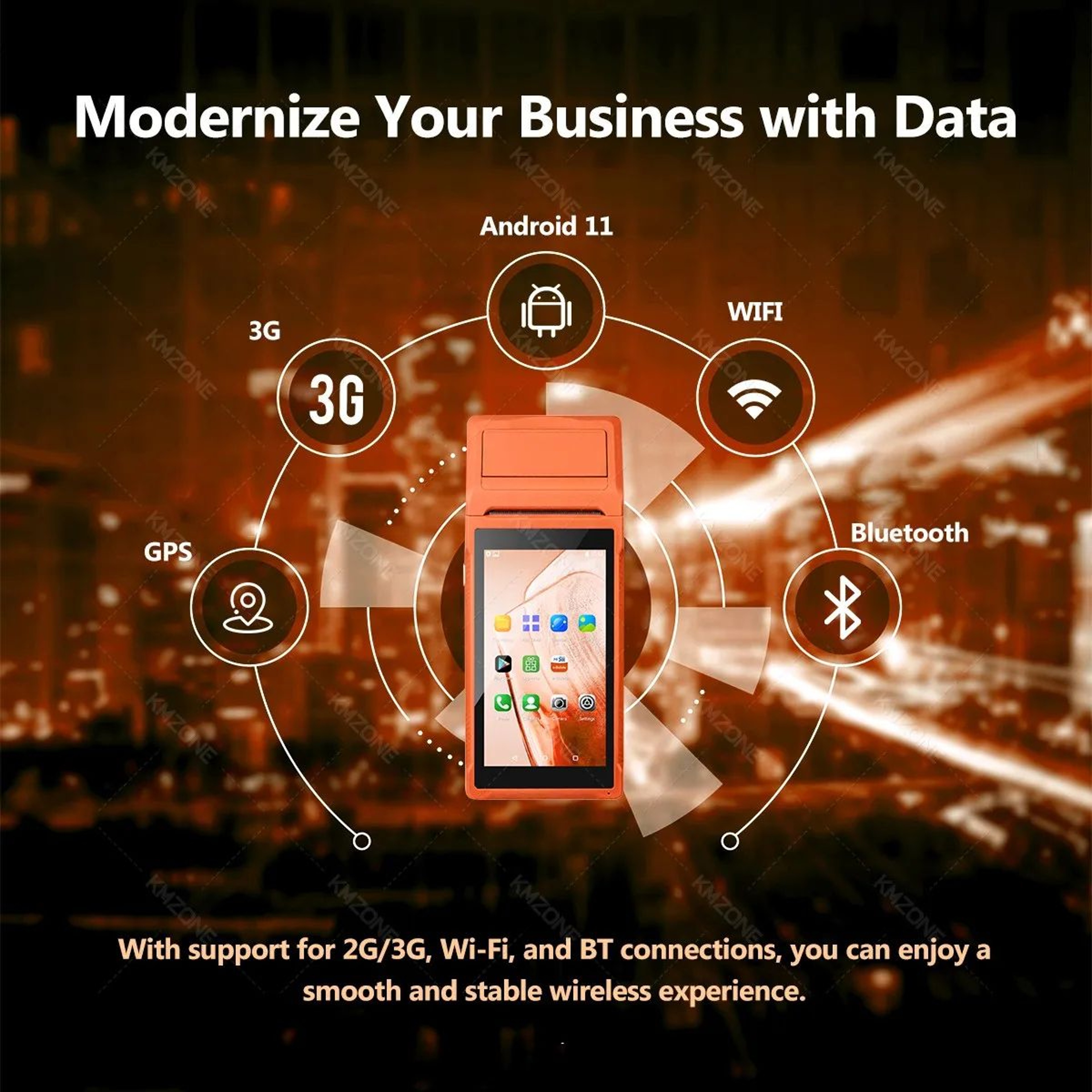 55 Inch Android Handheld POS Terminal With 58mm Thermal Receipt Printer And 4G Connectivity 5