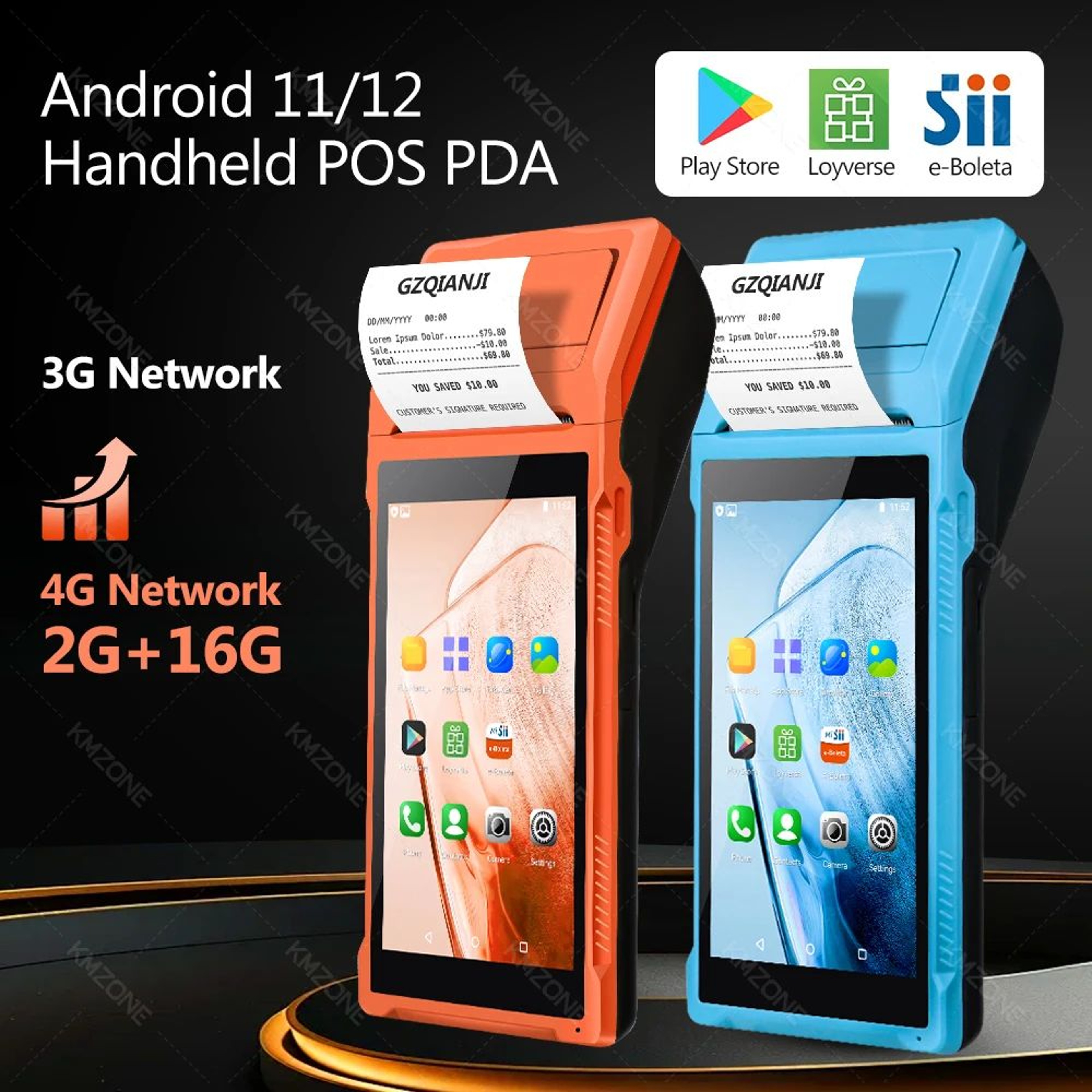 55 Inch Android Handheld POS Terminal With 58mm Thermal Receipt Printer And 4G Connectivity 0