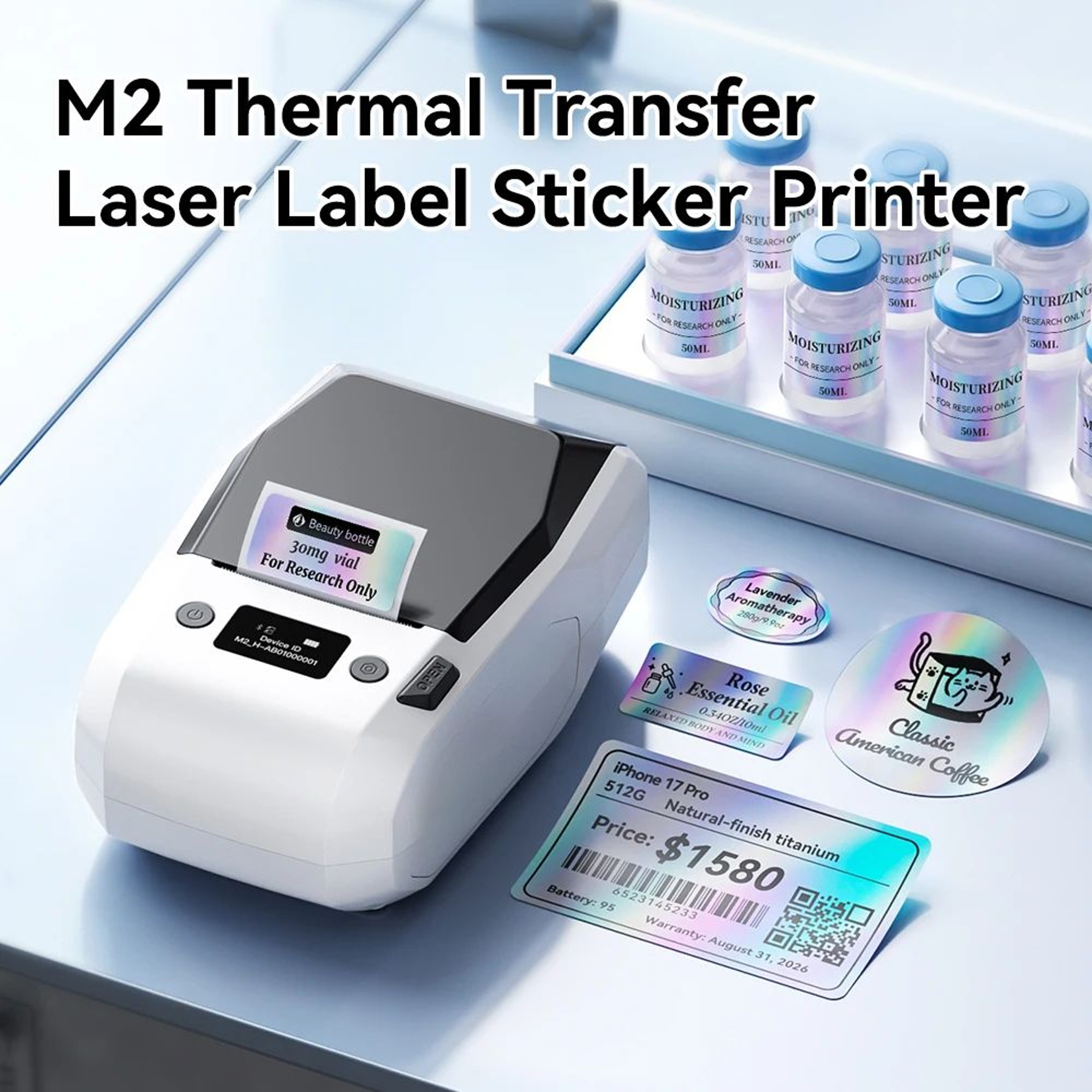 300 DPI High Definition Thermal Transfer Label Printer For Vials And Small Bottles 0