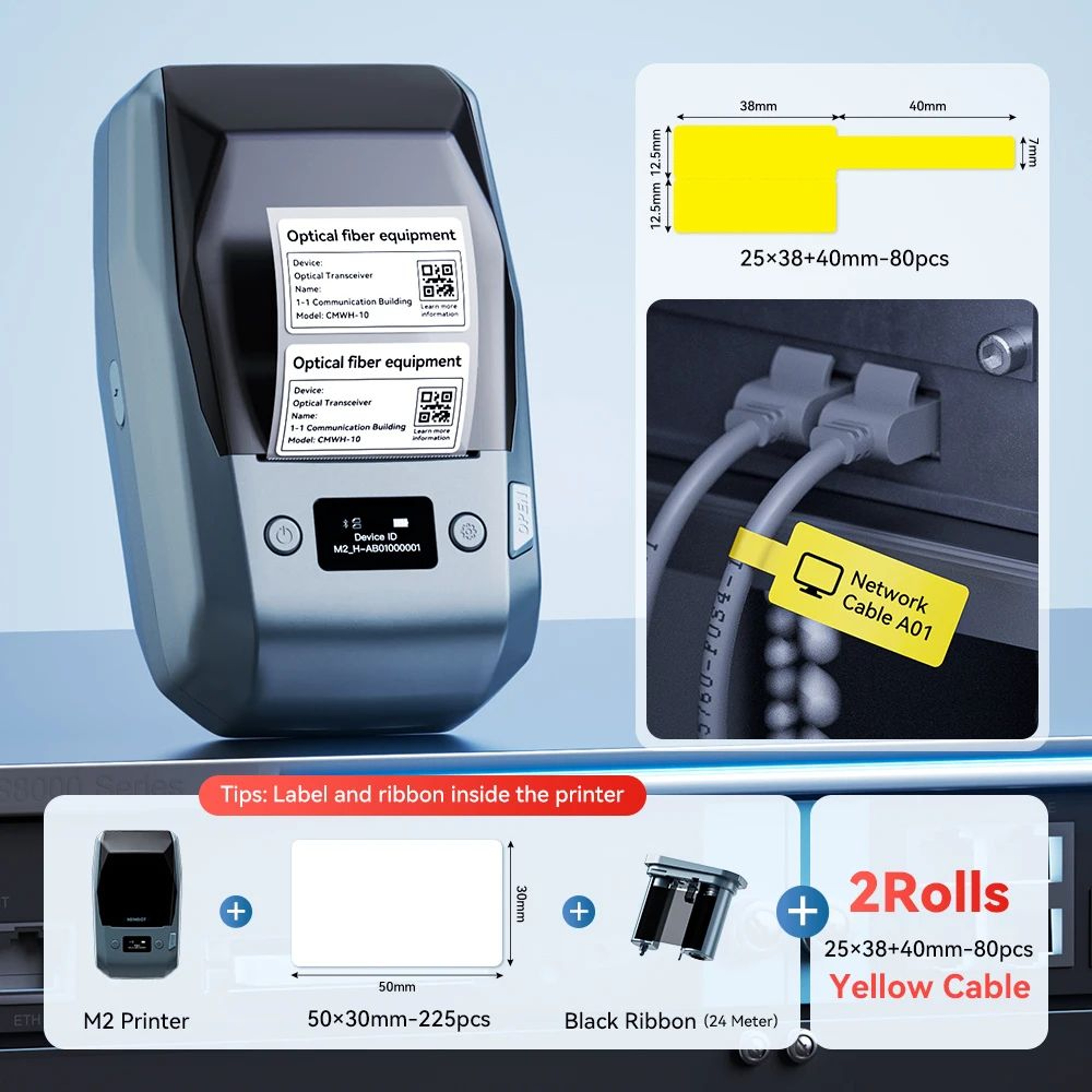 Thermal Transfer Cable Label Printer For Network Wire Identification And Organization 8