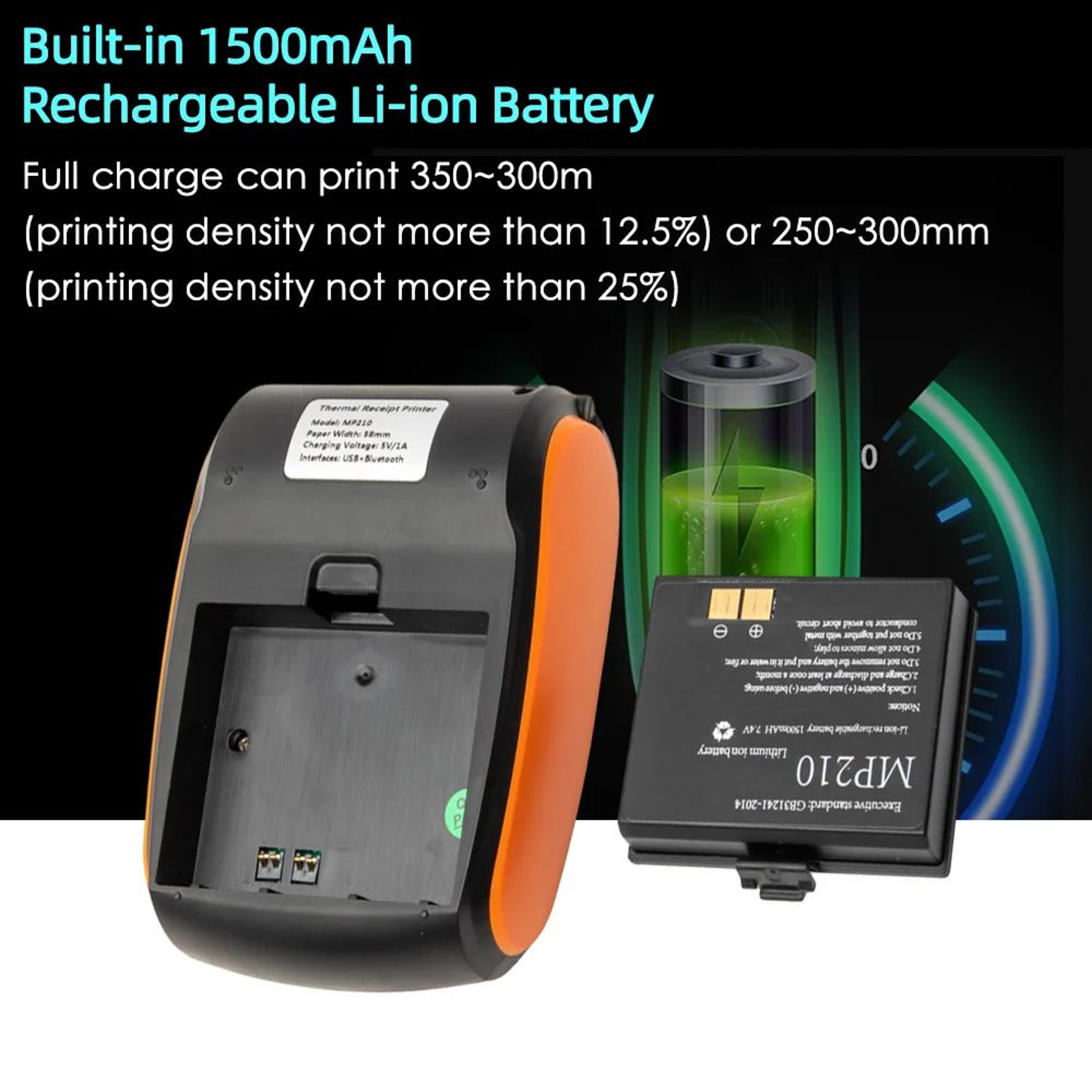 58mm Mini Wireless Bluetooth Thermal Receipt Printer With USB For Mobile POS 1