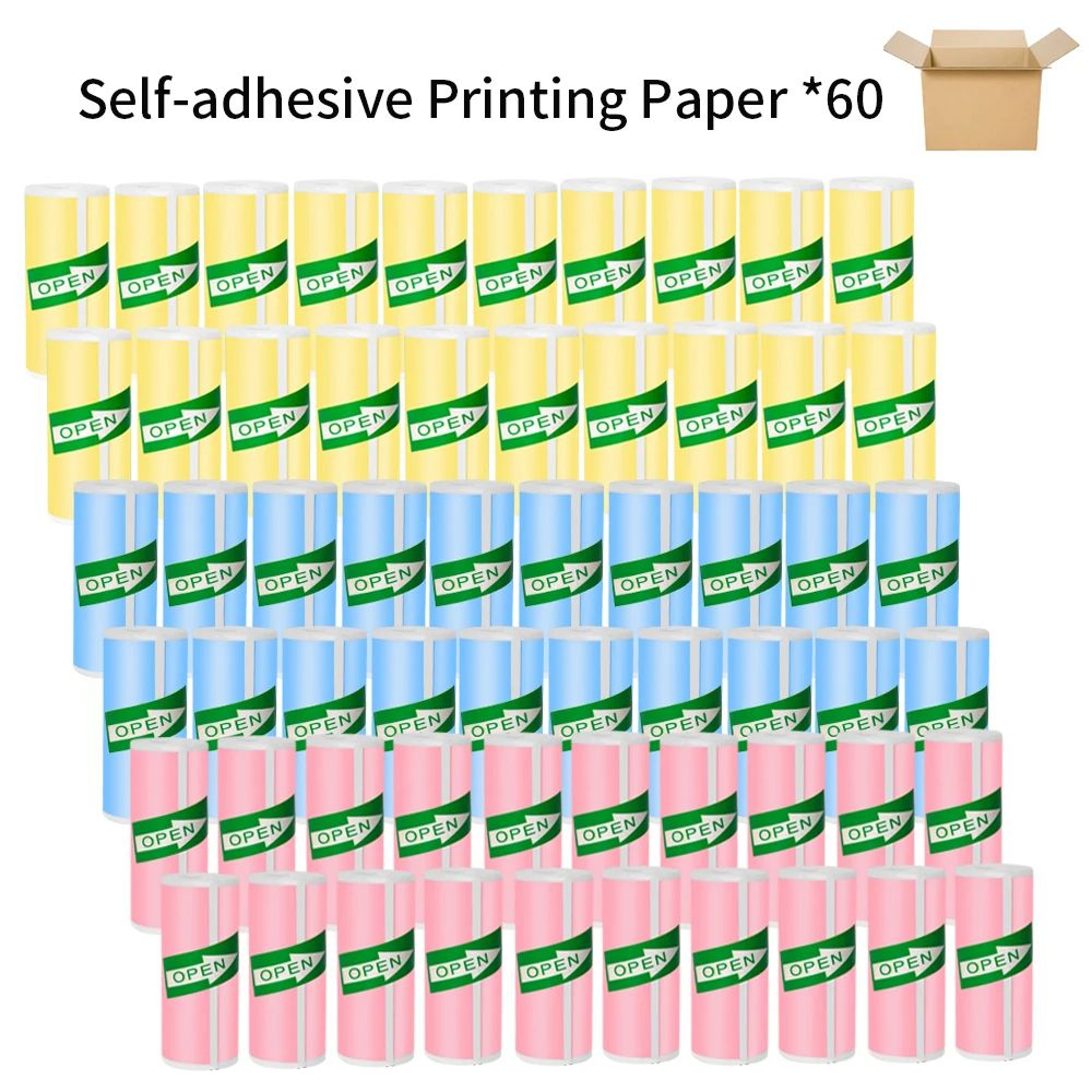 57mm SelfAdhesive Thermal Sticker Paper For Mini Printers And DIY Crafts 13