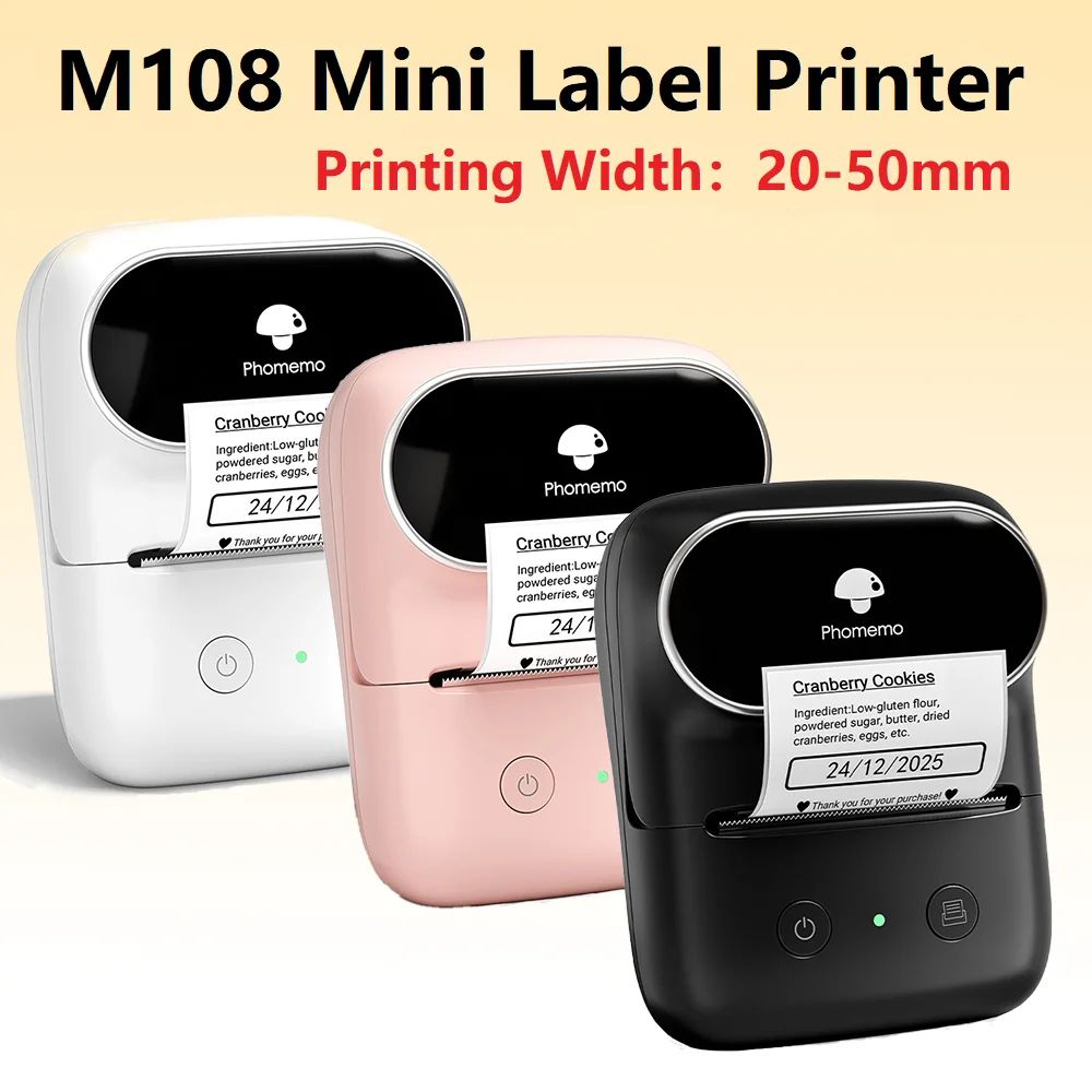 Mini Wireless Bluetooth Thermal Label Printer 2050mm For Home And Office 0