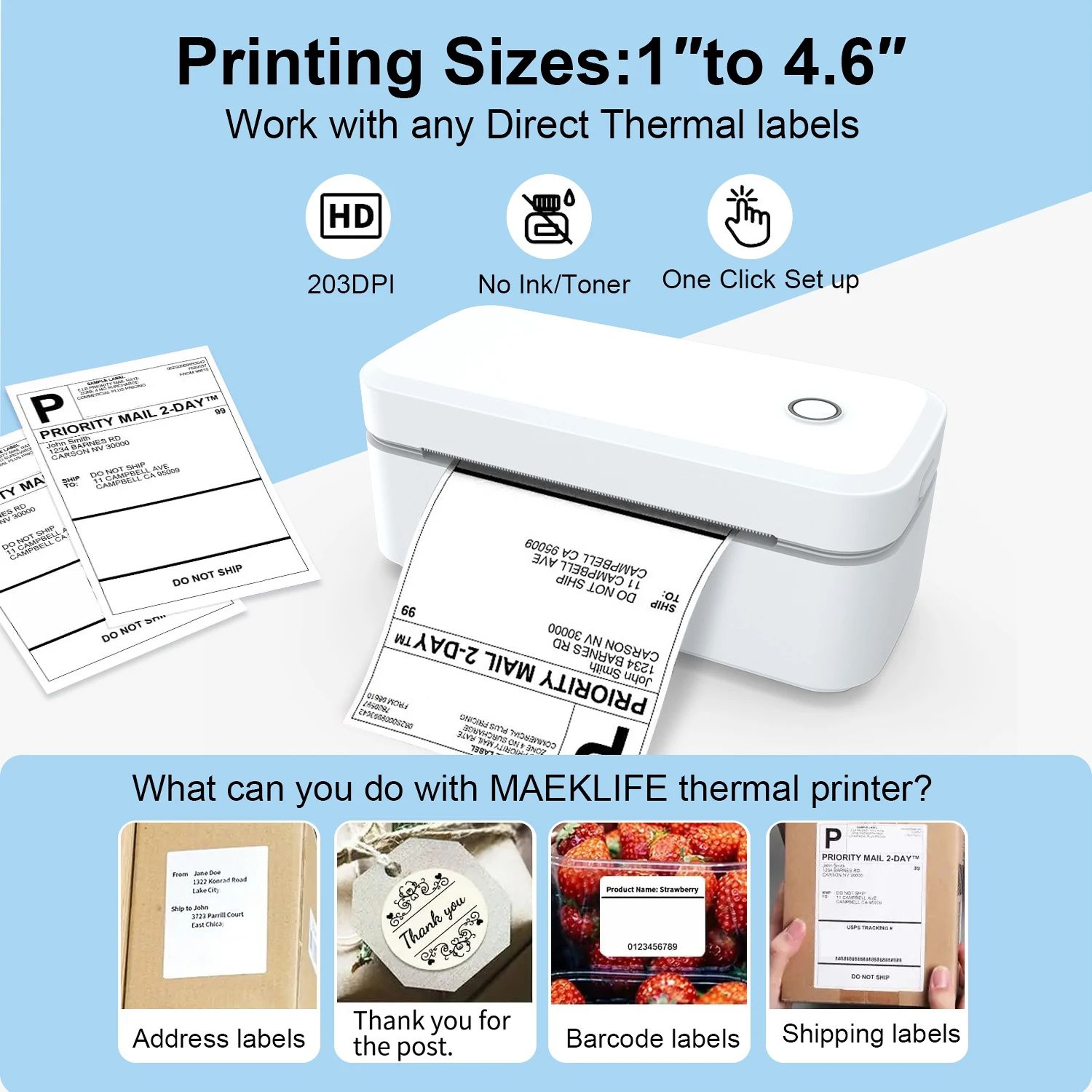 X4 Bluetooth 4x6 Thermal Shipping Label Printer With Automatic Label Recognition 1