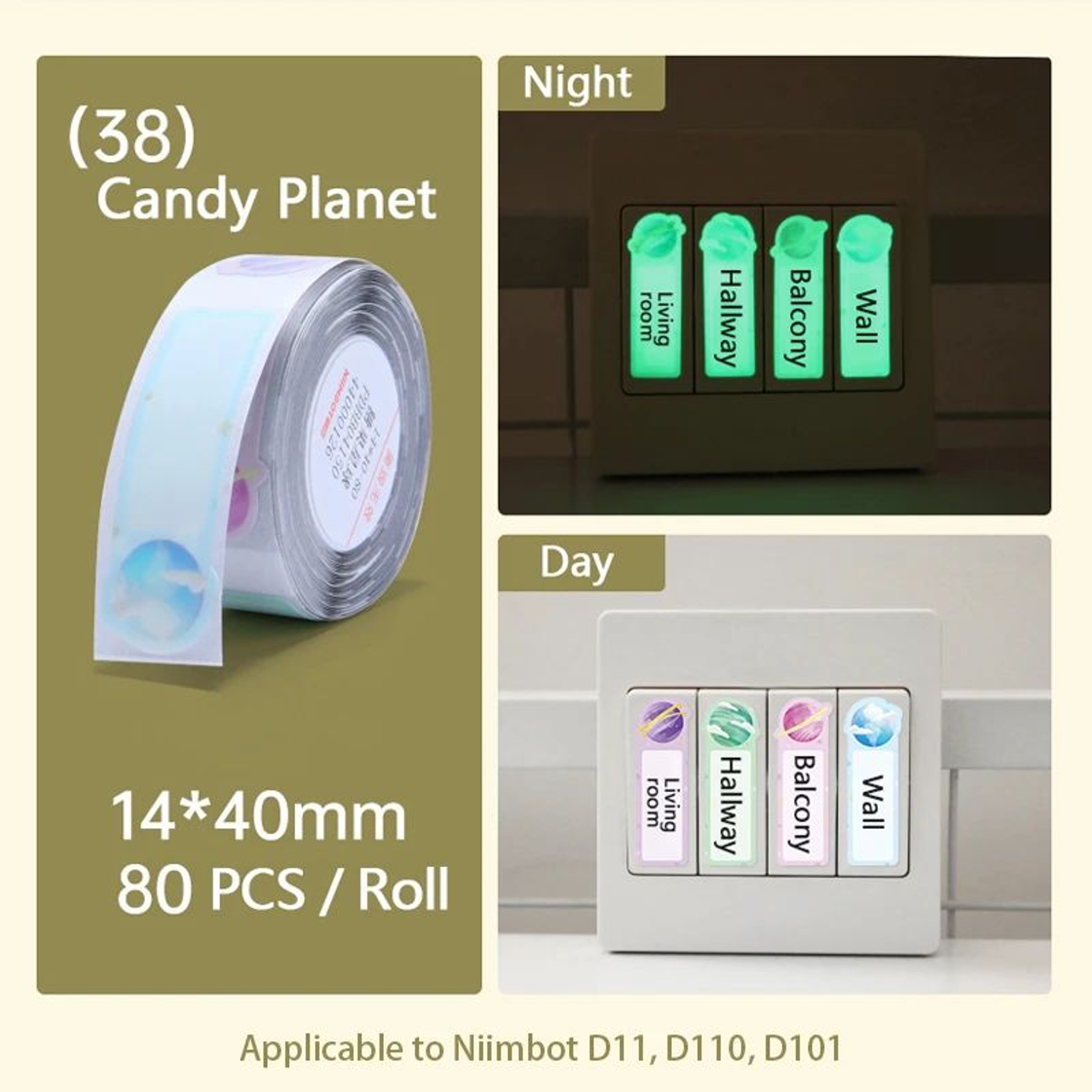 Transparent Waterproof Thermal Label Stickers For D11 D110 Mini Printers 8