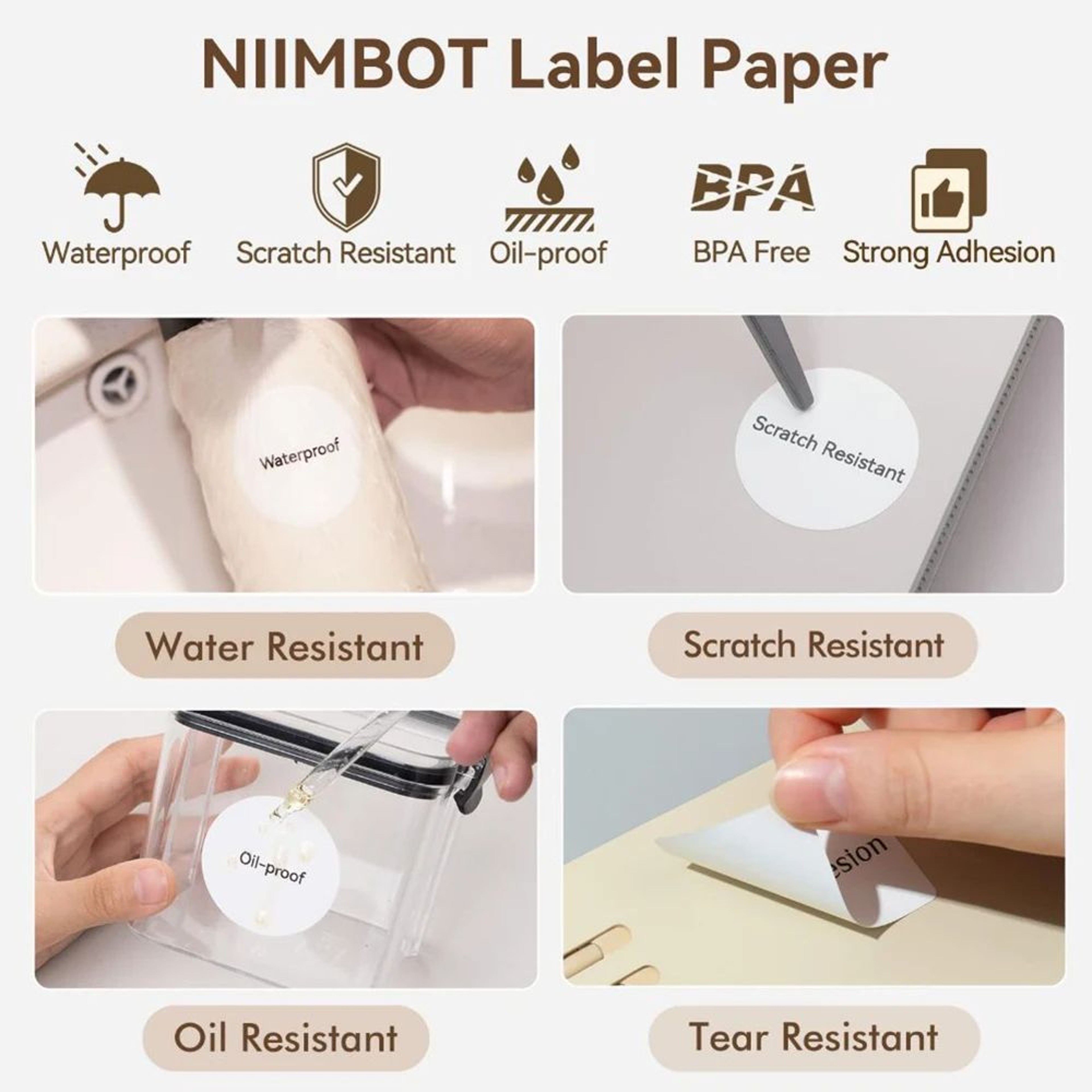 Waterproof SelfAdhesive Thermal Label Paper For B1 B21 Printers 3