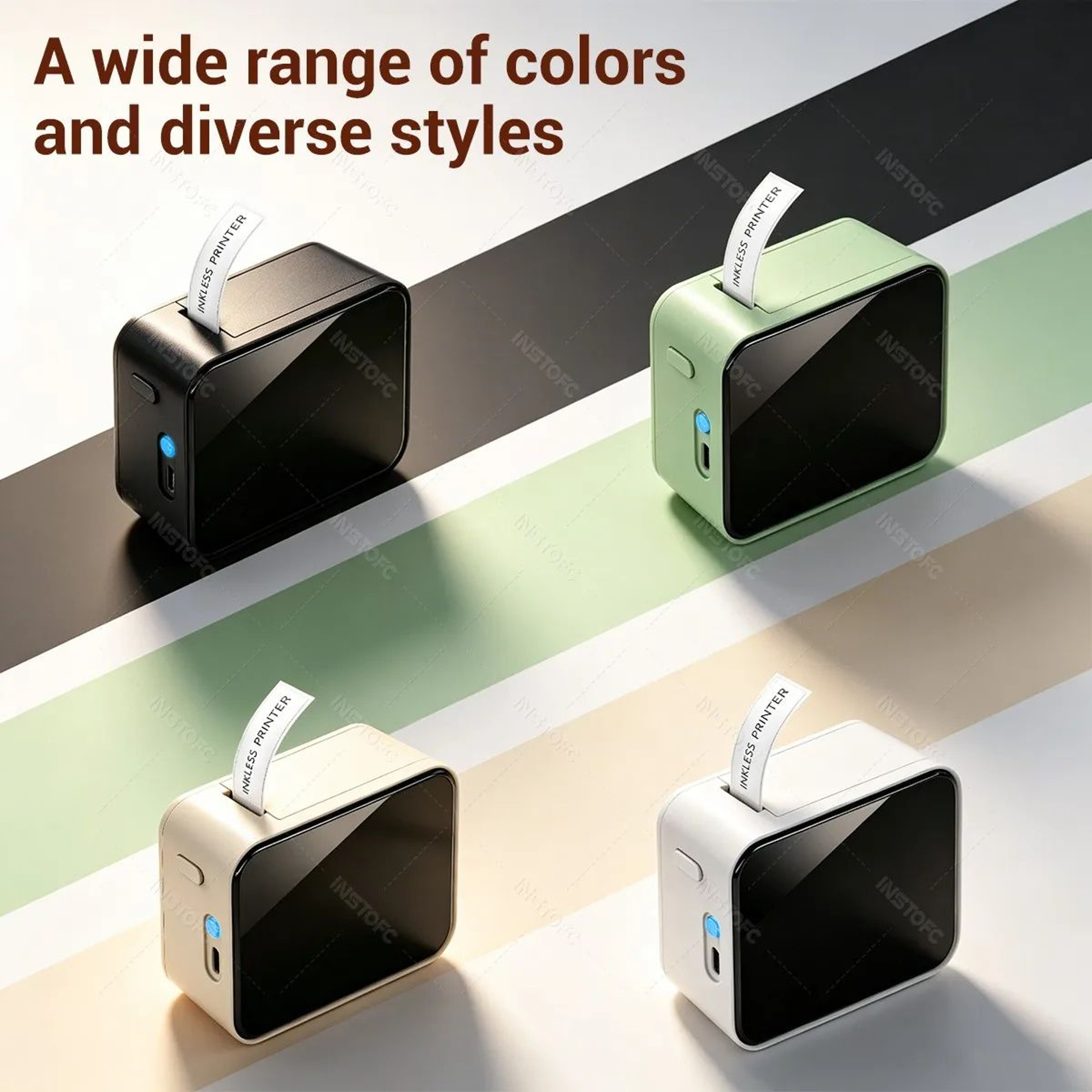 Mini Portable Inkless Thermal Label Printer With SelfAdhesive Stickers 2