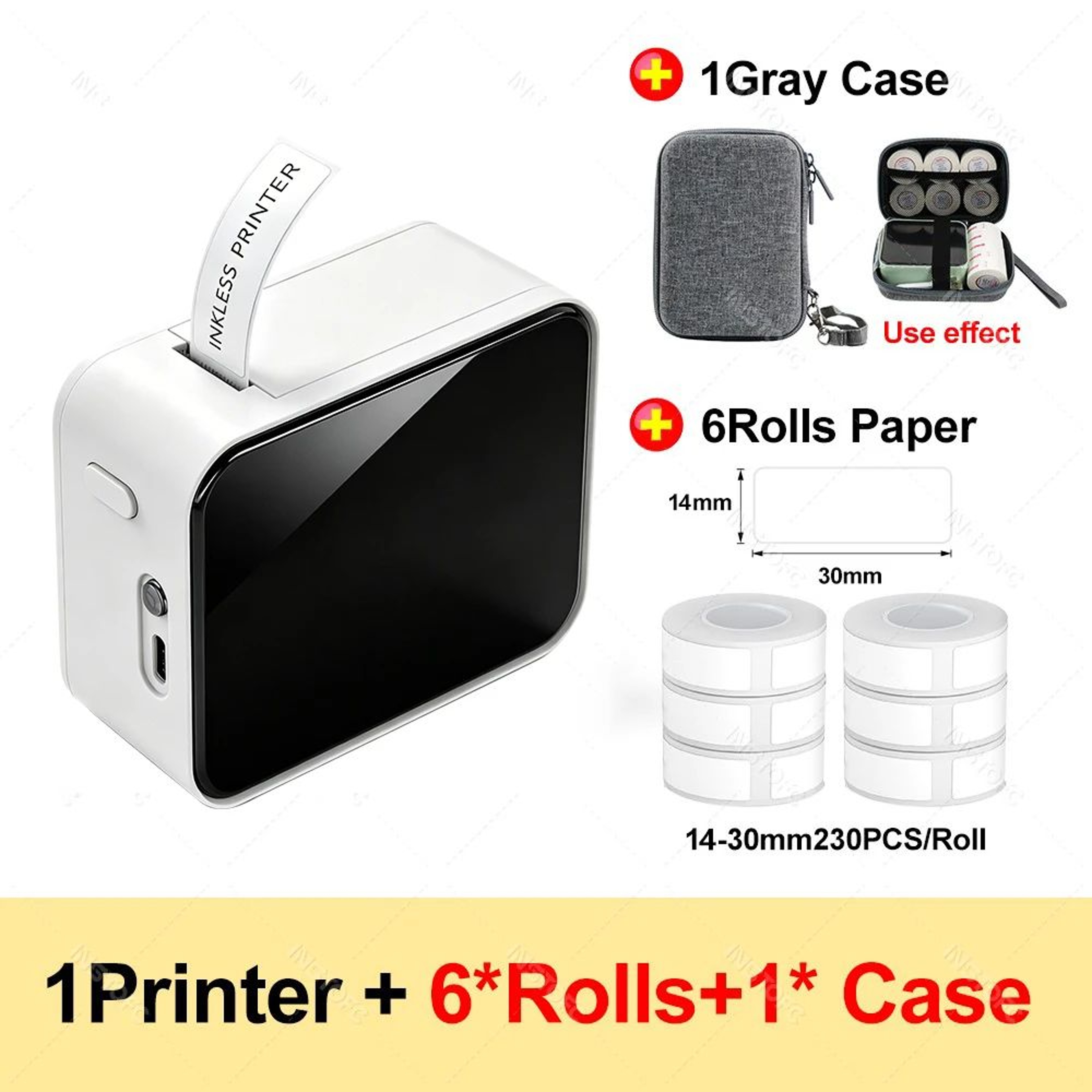 Mini Portable Inkless Thermal Label Printer With SelfAdhesive Stickers 8