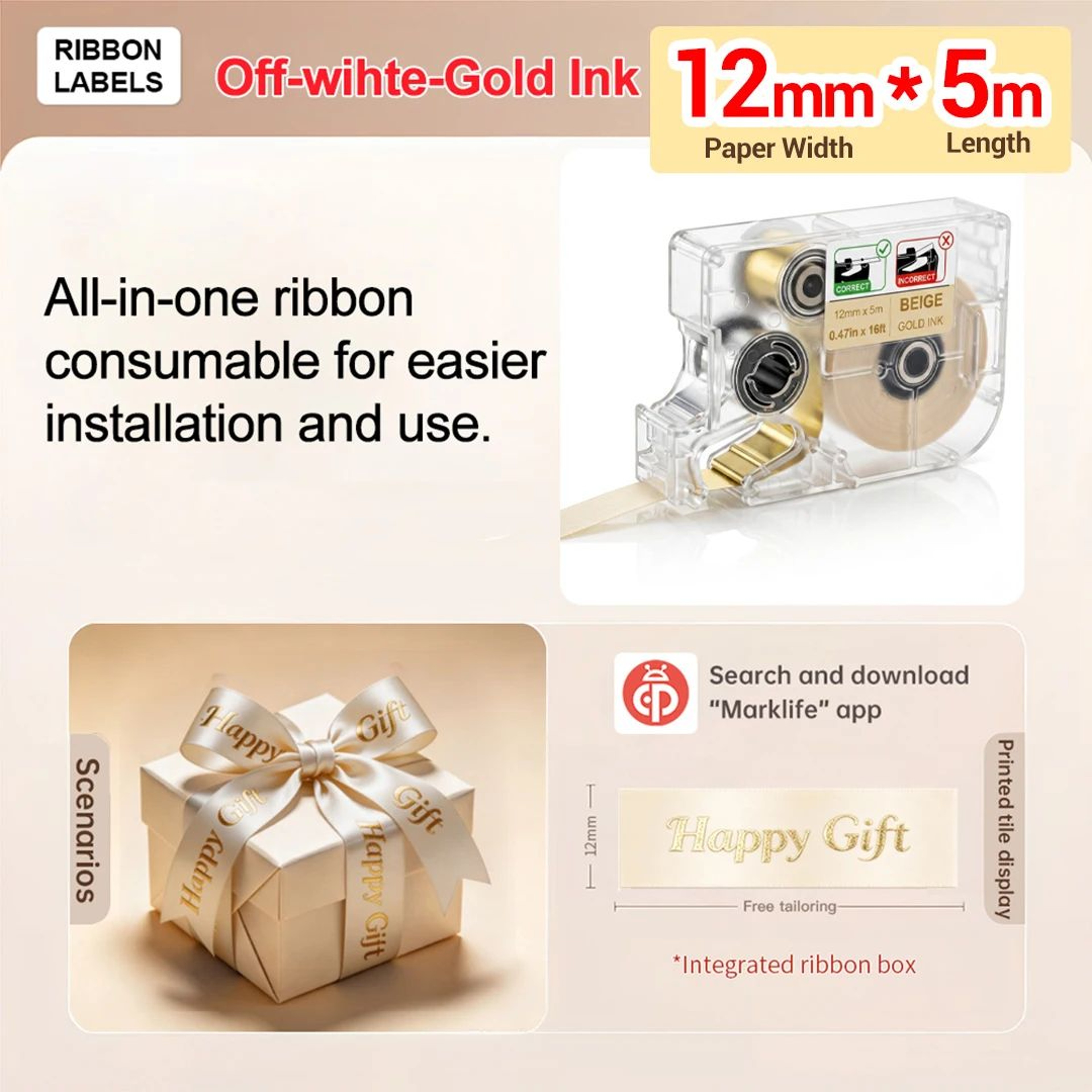 Rechargeable Bluetooth Ribbon Label Maker For Personalized Gifts And DIY Crafts 8