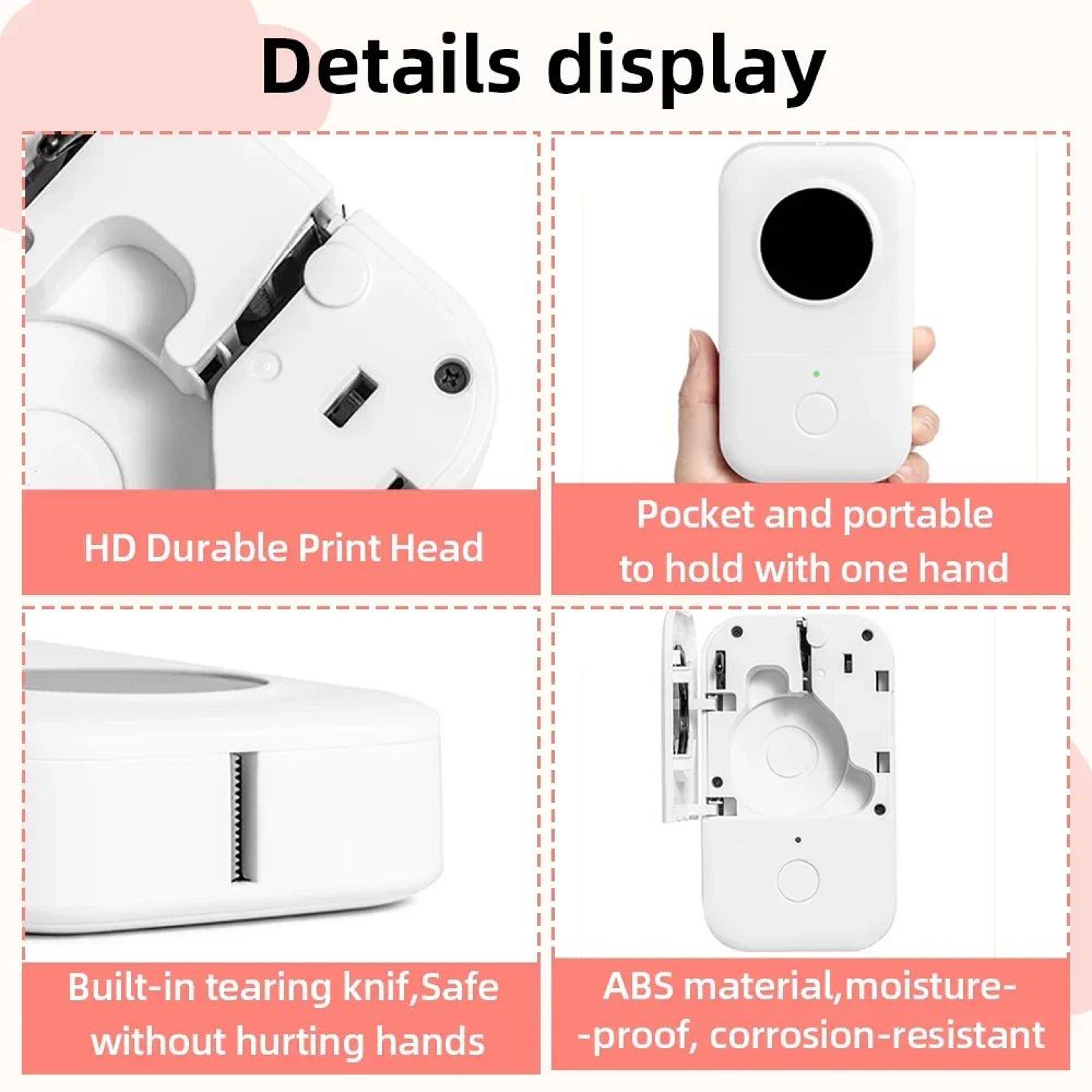 Mini Bluetooth Thermal Label Maker Portable Inkless Sticker Printer 2